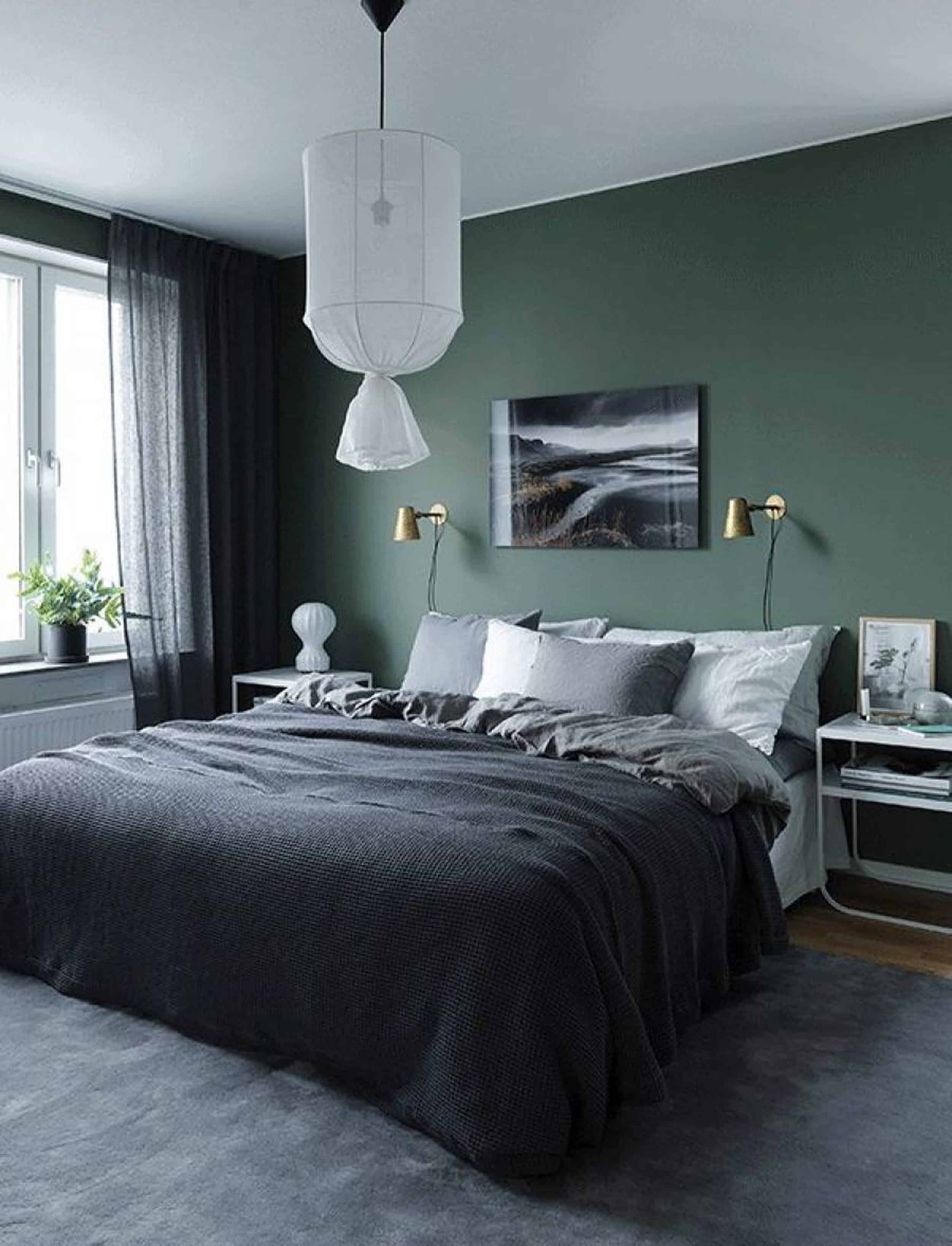 Emily Henderson Bedroom Living Room Colored Toned Walls Blue Green Grey3