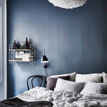 Emily Henderson Bedroom Living Room Colored Toned Walls Blue Green Grey4