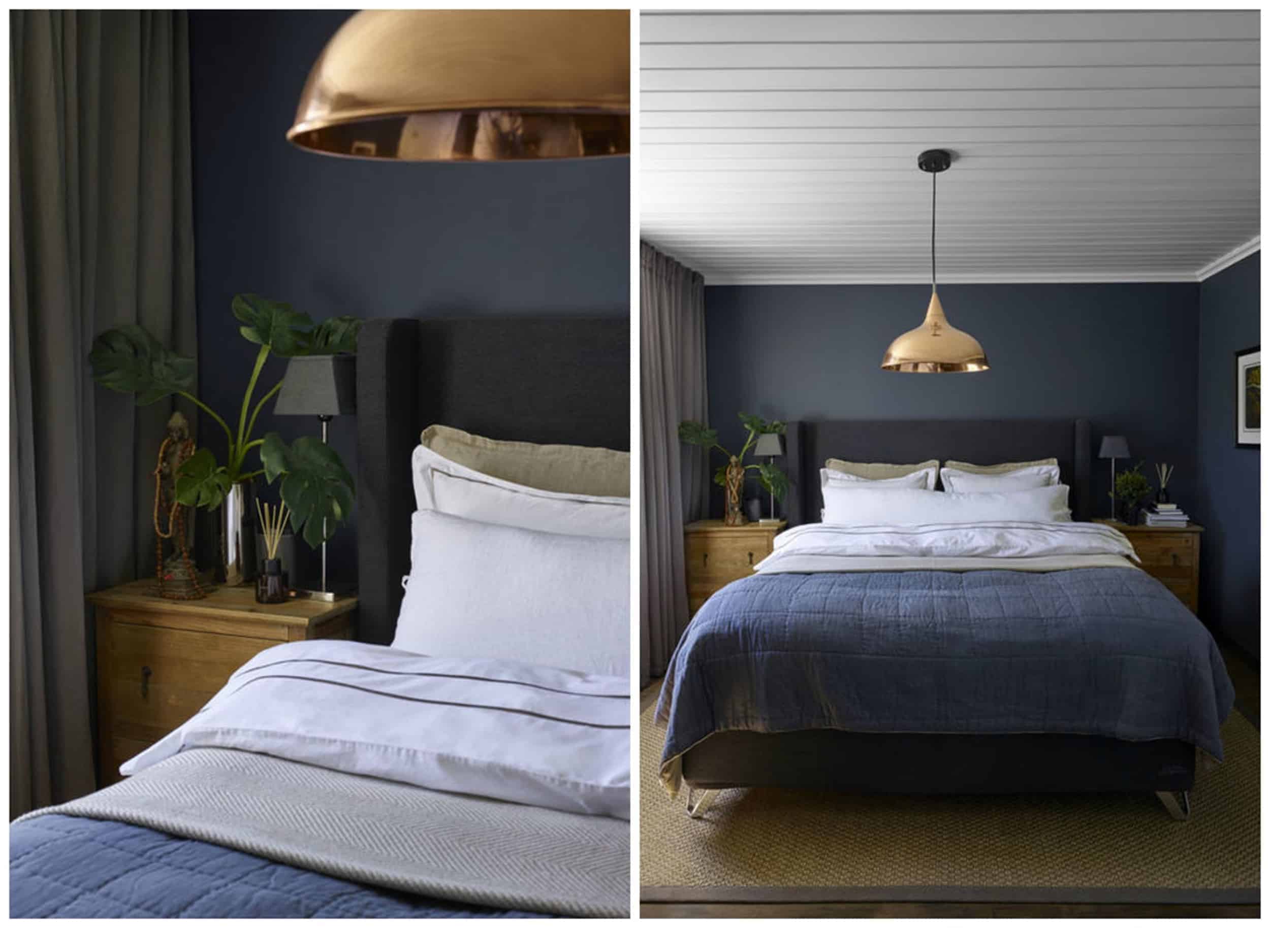 Emily Henderson Bedroom Living Room Colored Toned Walls Blue Green Grey6