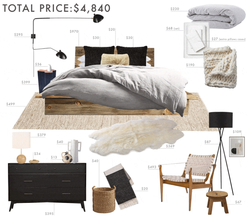 Emily Henderson Budget Room Bedroom Rustic Scandinavian Gif