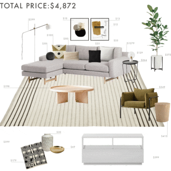 Emily Henderson Budget Room Living Room Sectional Neutral Gif Final