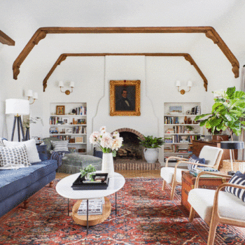 Emily Henderson Modern English Cottage Tudor Living Room 01