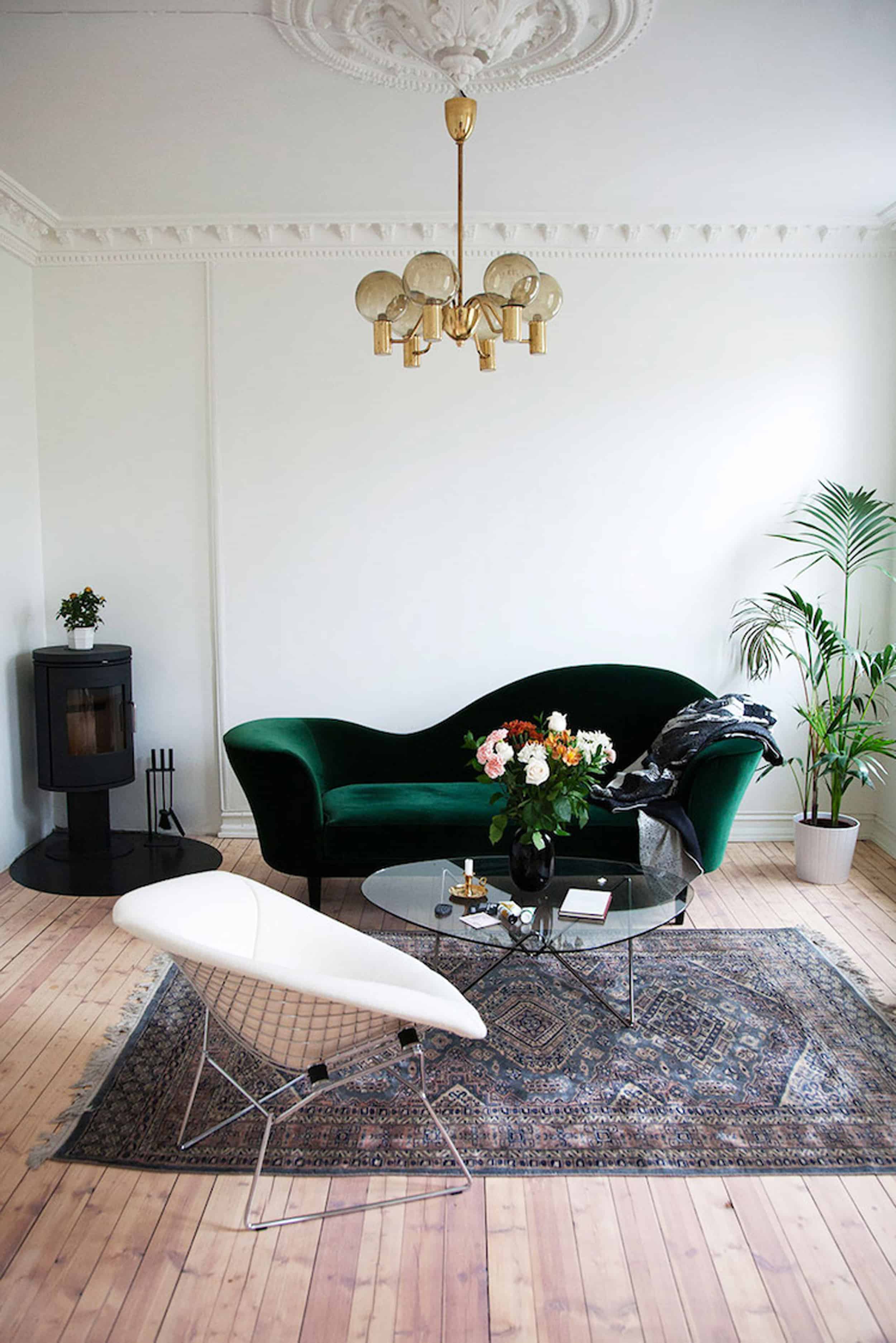 Emily Henderson Modern Victorian Trend Eclectic Boho Moody Velvet Tufted Fringe Detailed Dramatic Living Room Bedroom 1