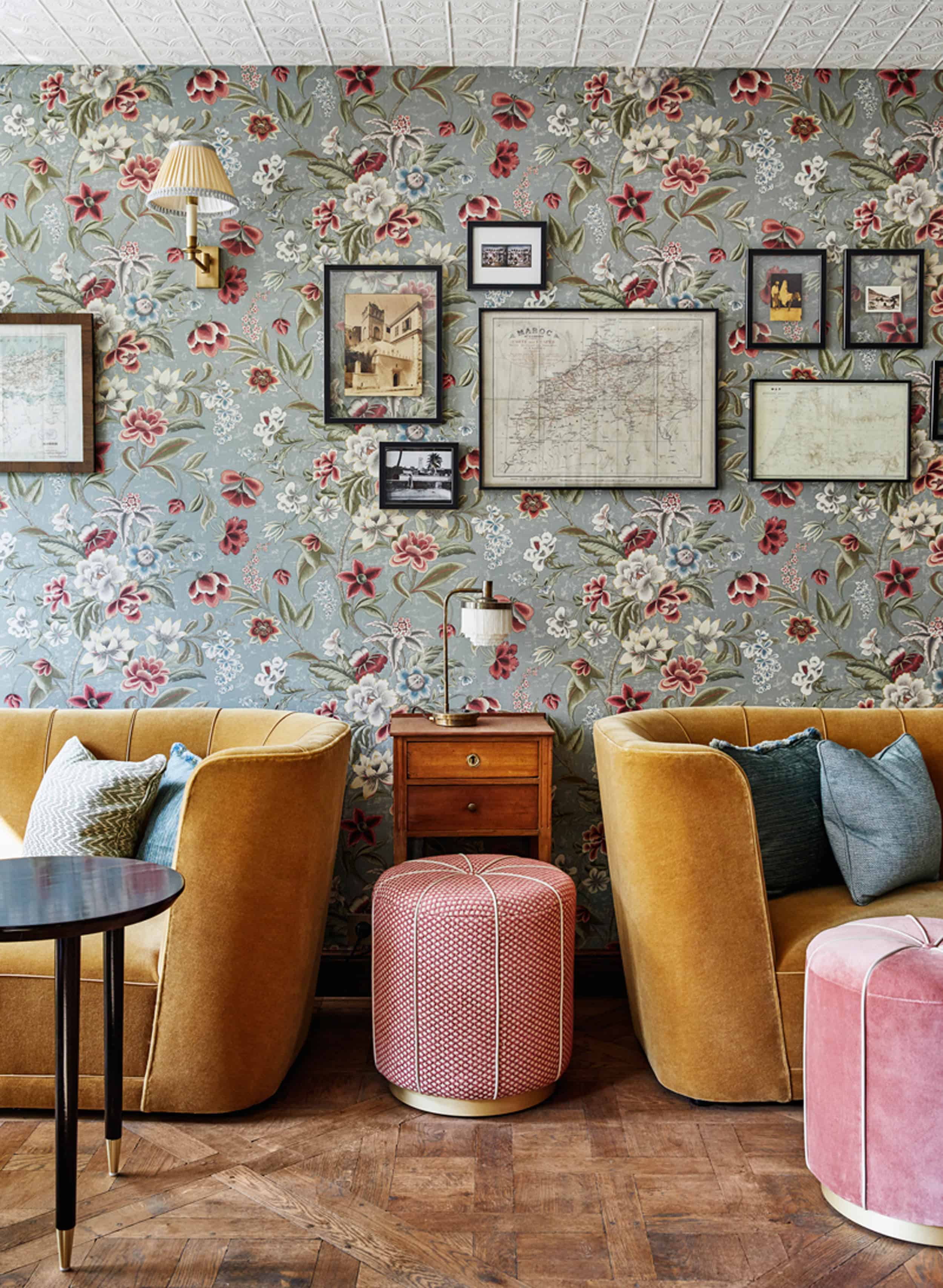 Emily Henderson Modern Victorian Trend Eclectic Boho Moody Velvet Tufted Fringe Detailed Dramatic Living Room Bedroom 2
