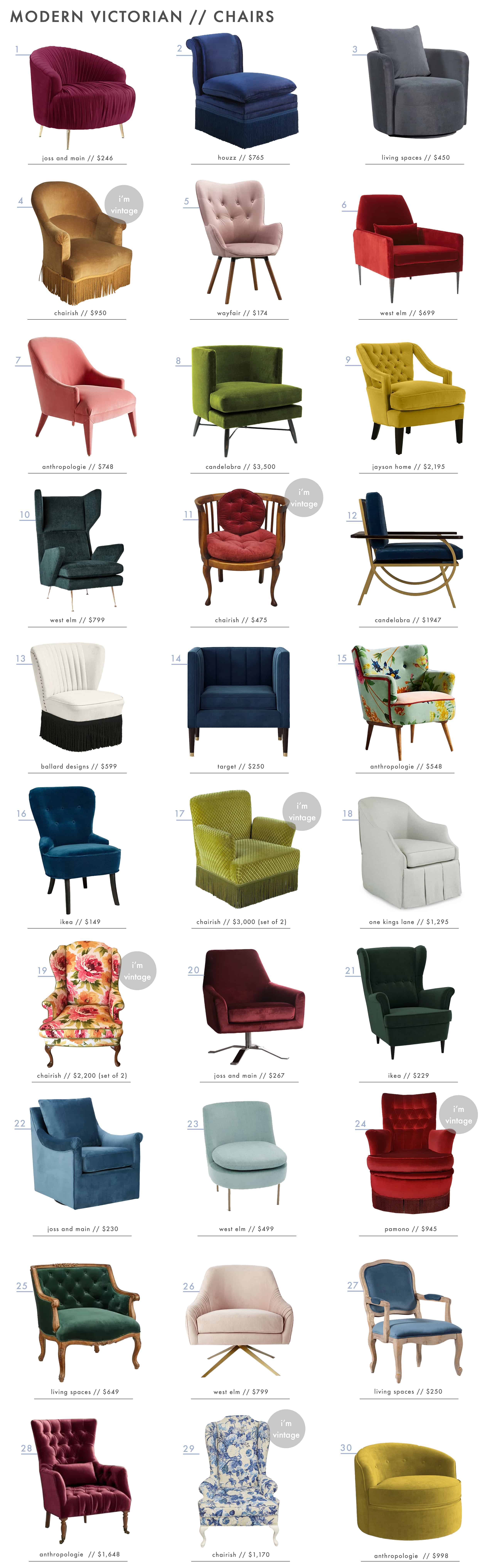 Emily Henderson Modern Victorian Trend Furniture Accent Chairs Roundup1