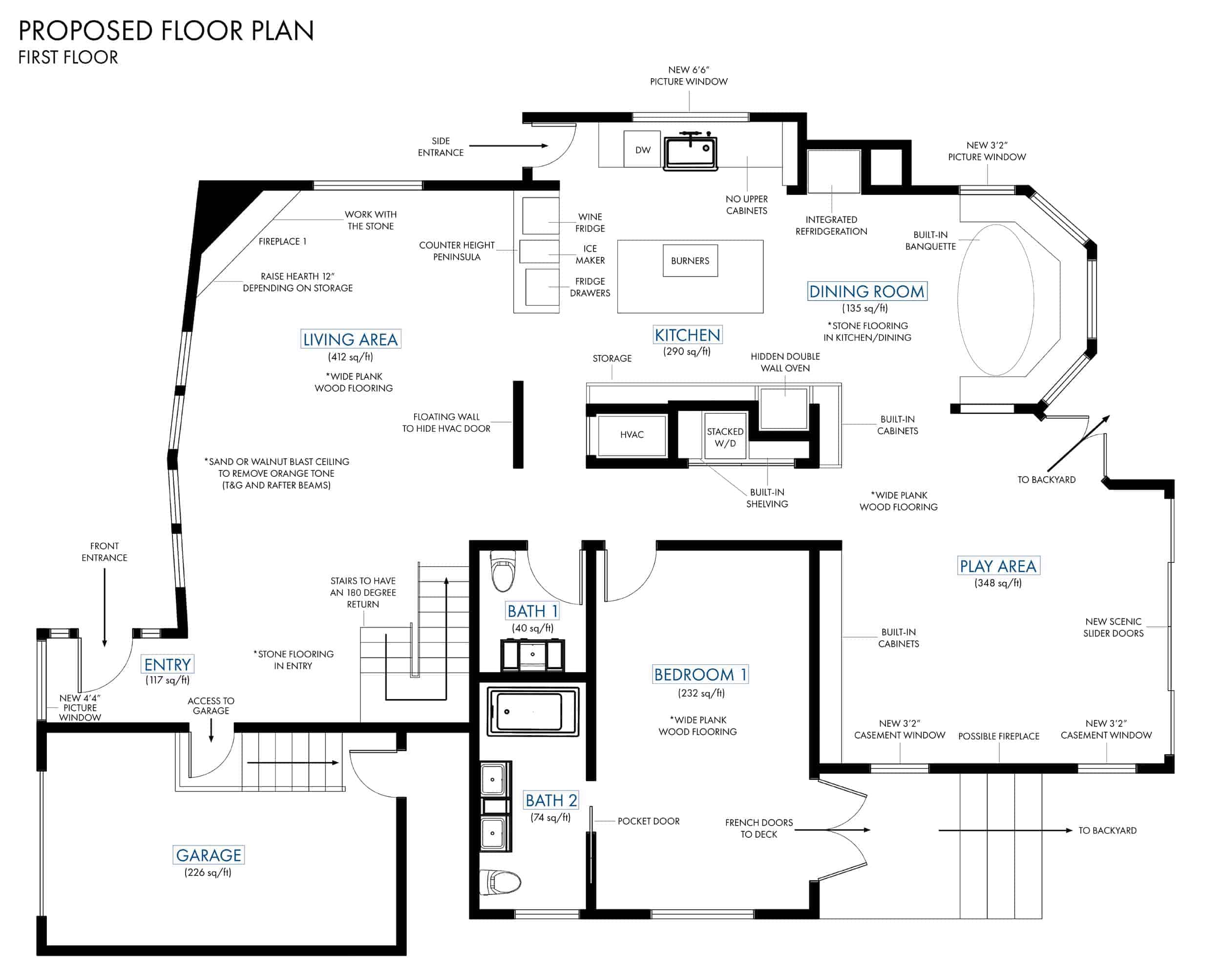 Emily Henderson Mountain Fixer Upper Floor Plans With Notes Of Changes