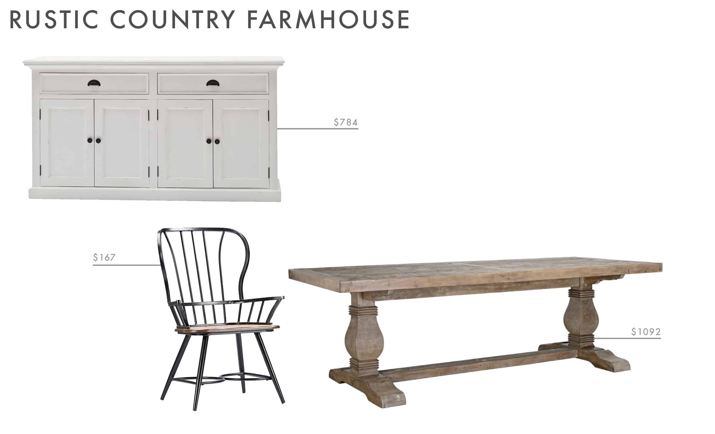 dining room ideas modern farmhouse rustic wood table white credenza
