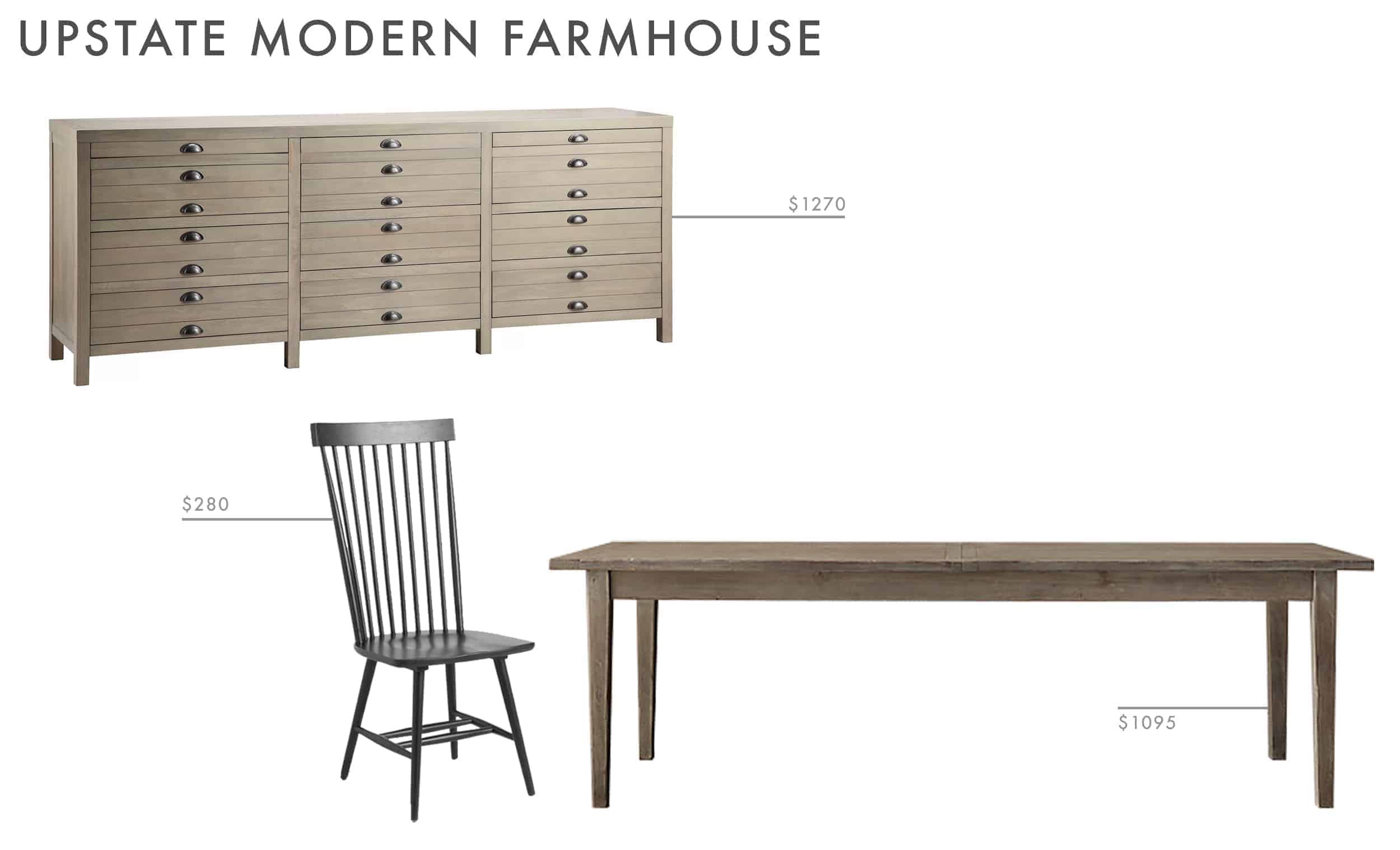 dining room ideas refined farmhouse black spindle chair wood credenza wood table