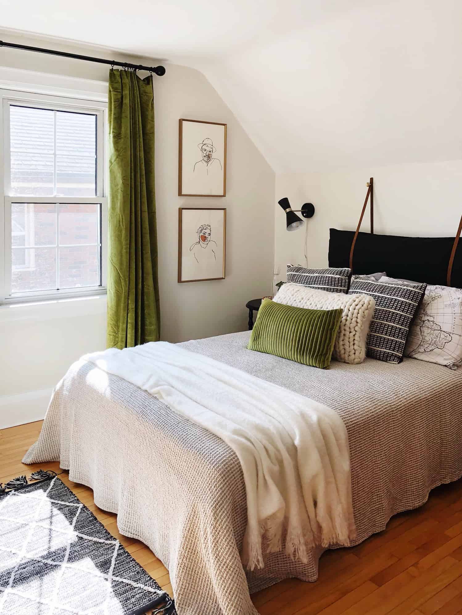 Bryn Harlock Bright Bedroom Green Leather Minimal