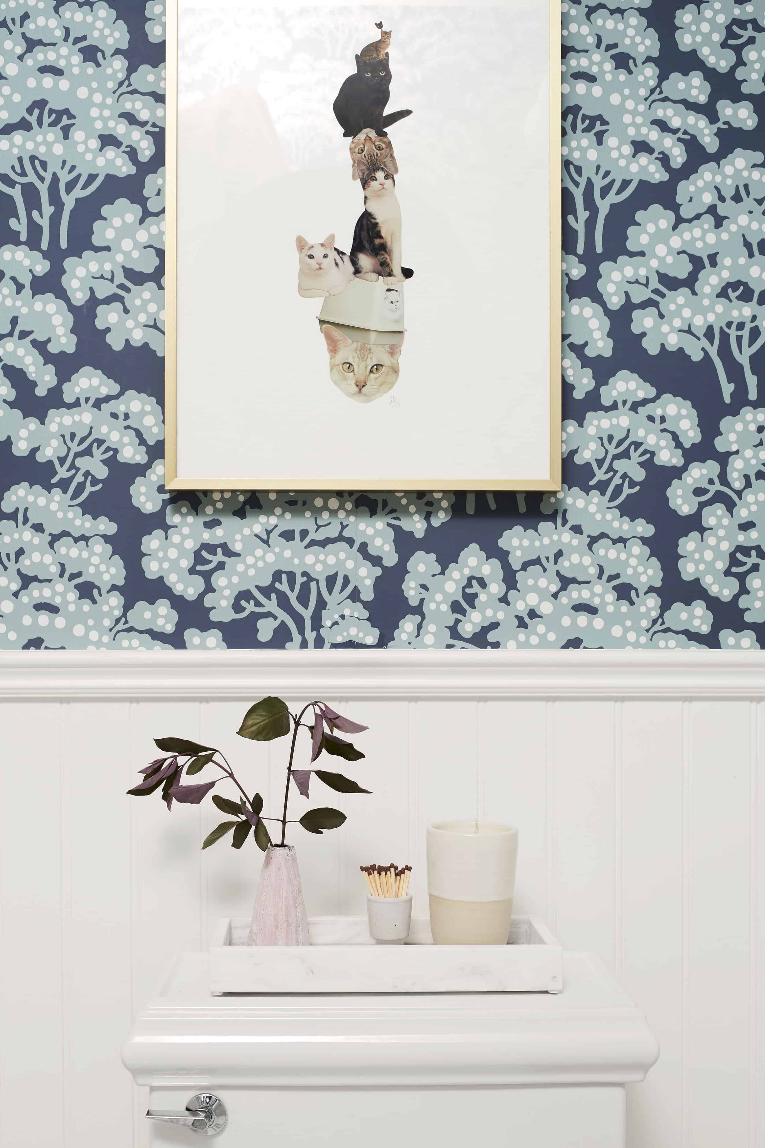 Cat Art Collage Art Top Of Toilet Styling