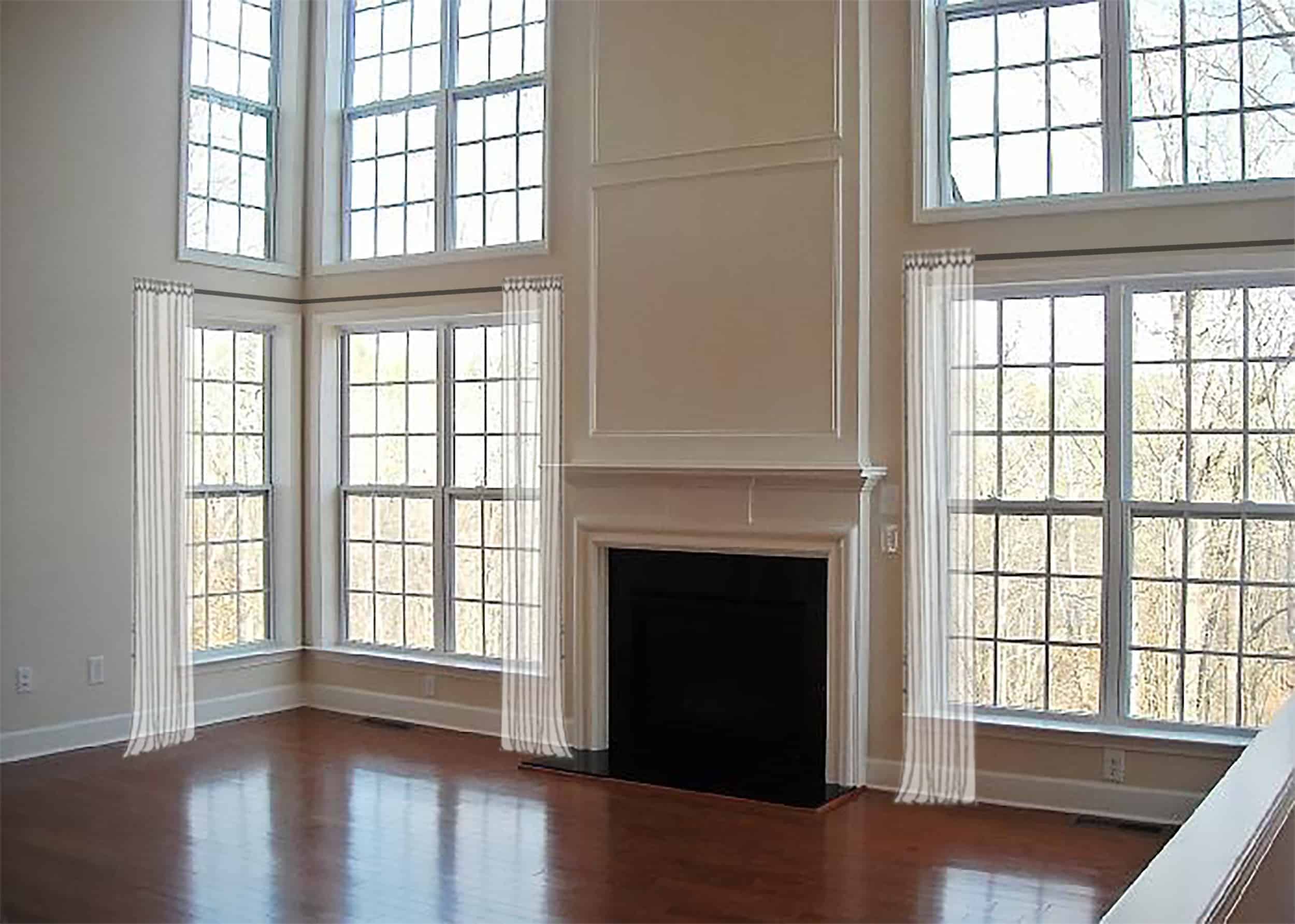 Emily Henderson Awkward Windows Wall Treatments Arched Windows Half Length 2
