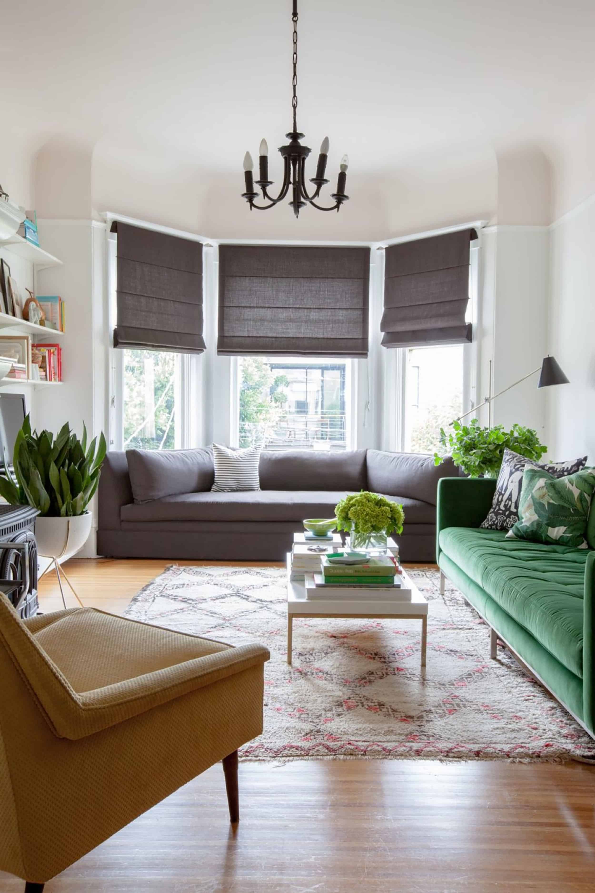 Emily Henderson Awkward Windows Wall Treatments Bay Windows Good Example 2