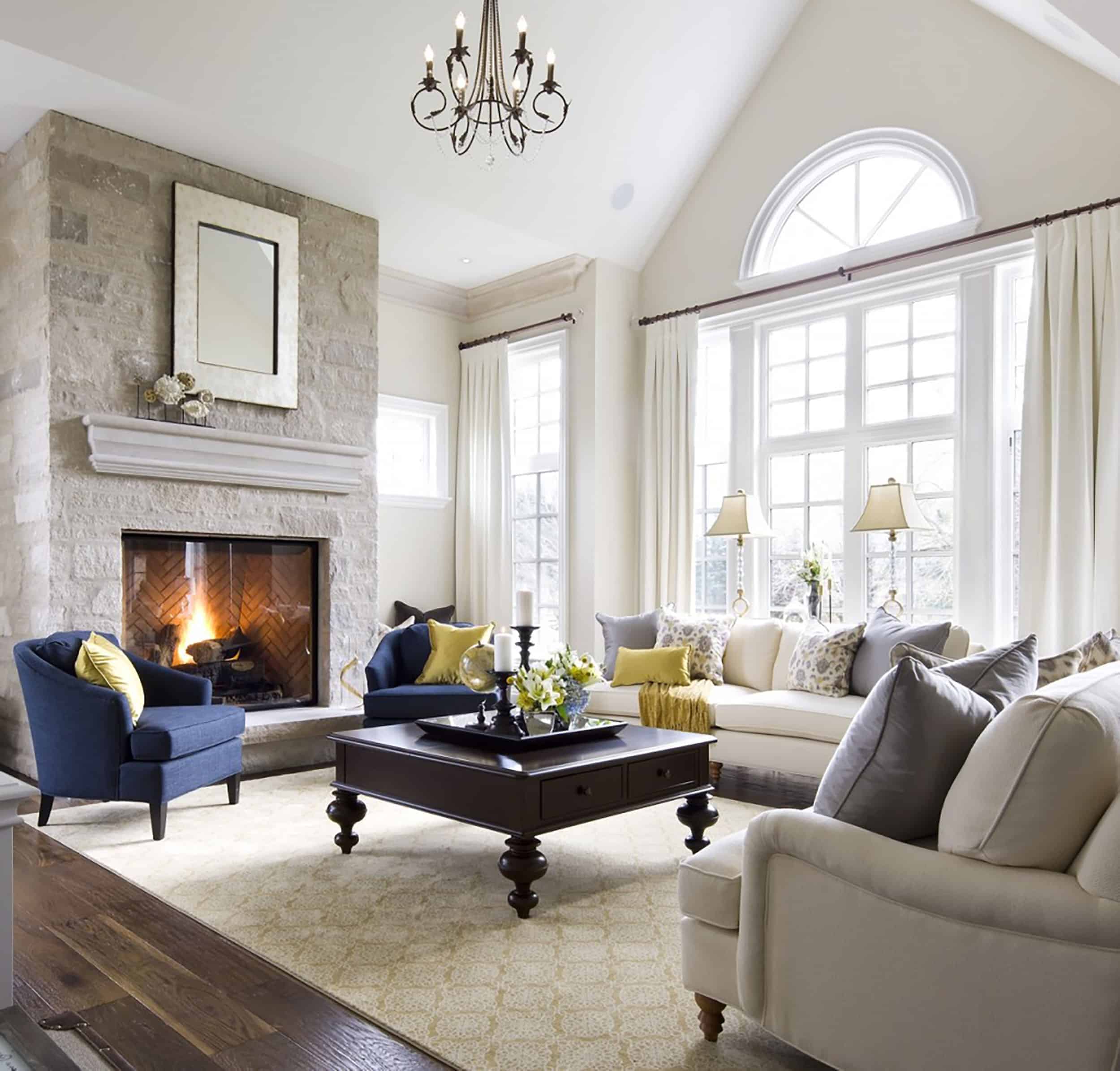 Emily Henderson Awkward Windows Wall Treatments Great Room Good Example Arched