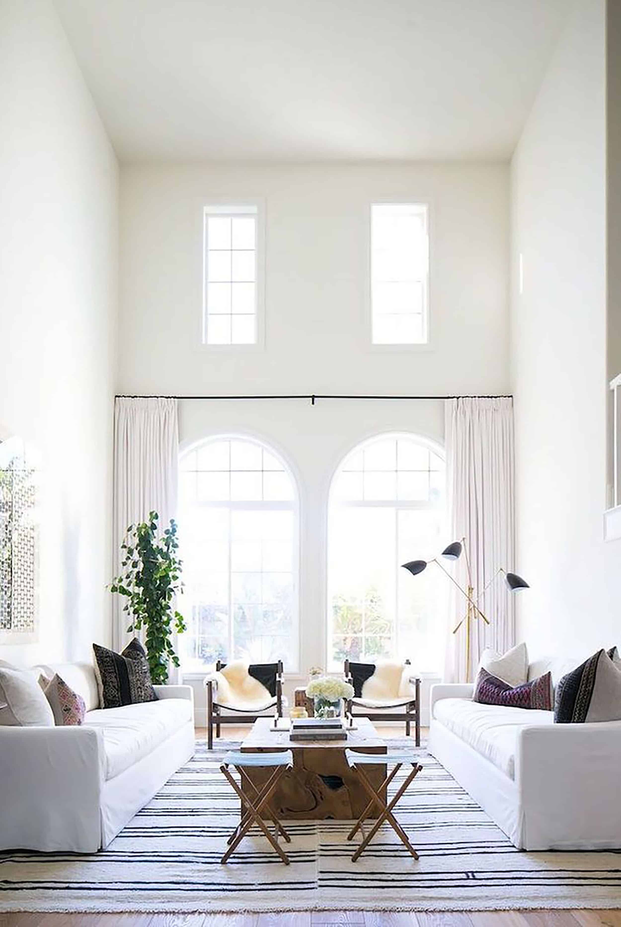 Emily Henderson Awkward Windows Wall Treatments Great Room Good Example Arched 3