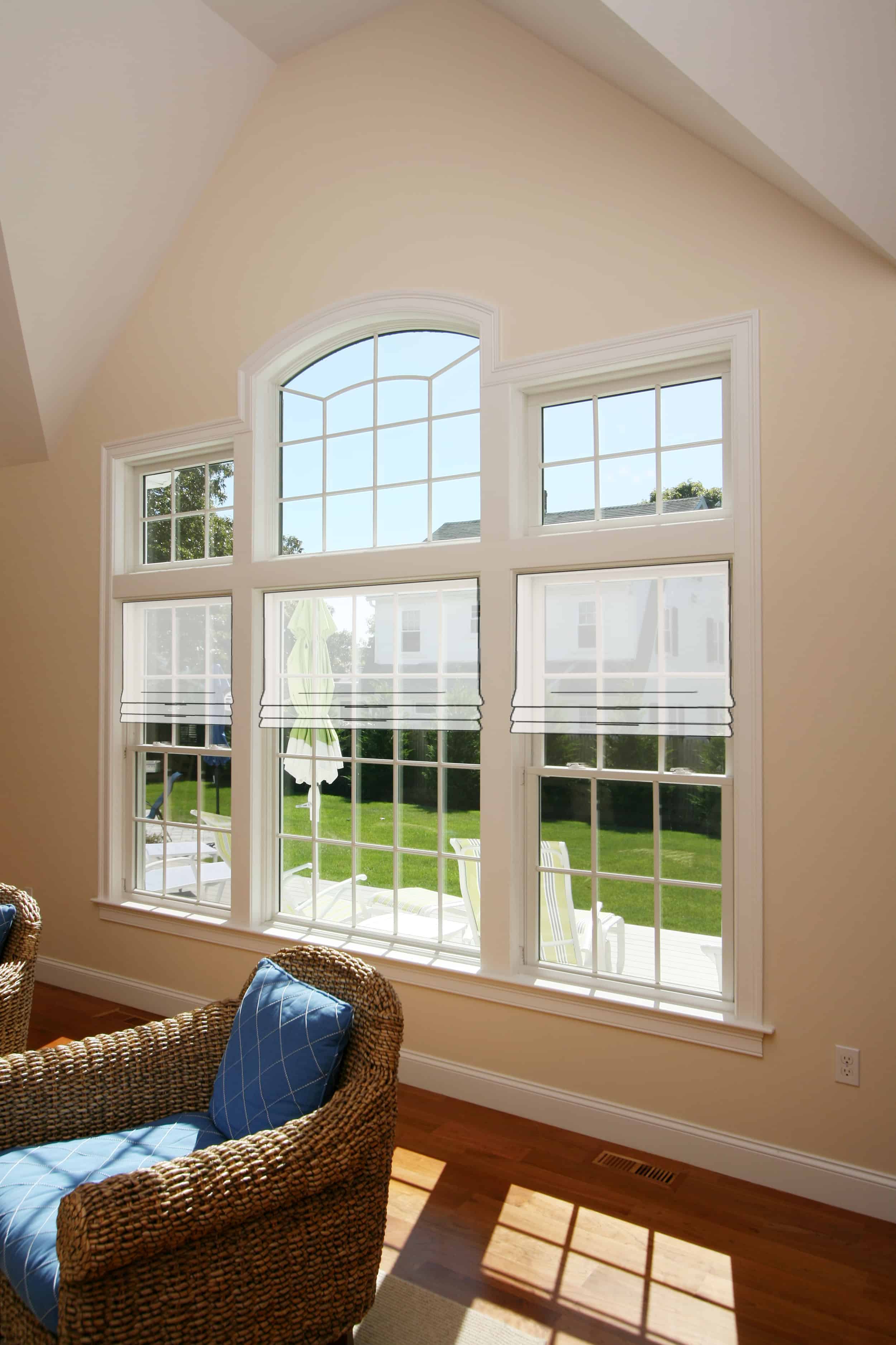 Emily Henderson Awkward Windows Wall Treatments Window Ledge Roman Shades 2