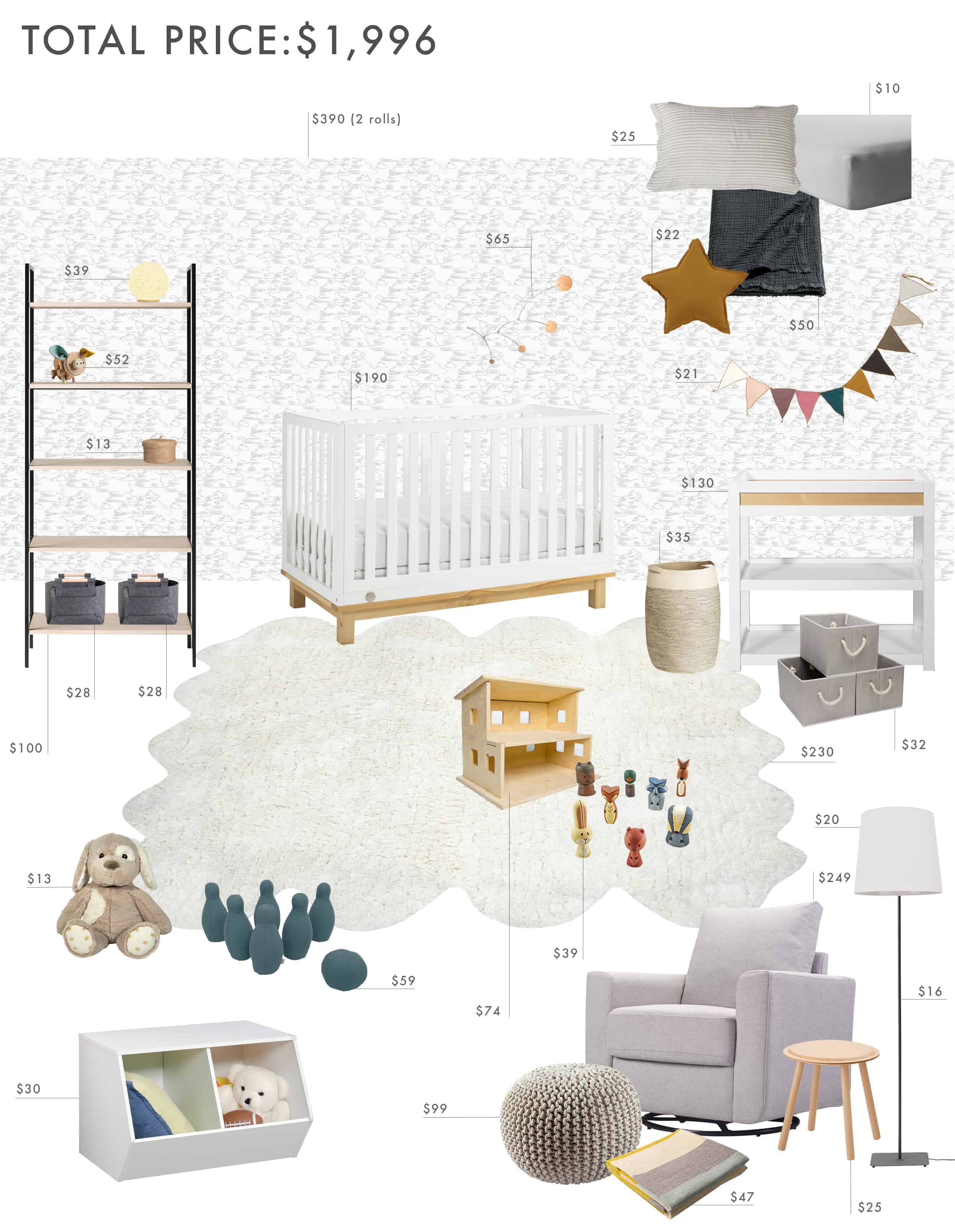 Emily Henderson Budget Room Colorful Scandi Gender Neutral 2000