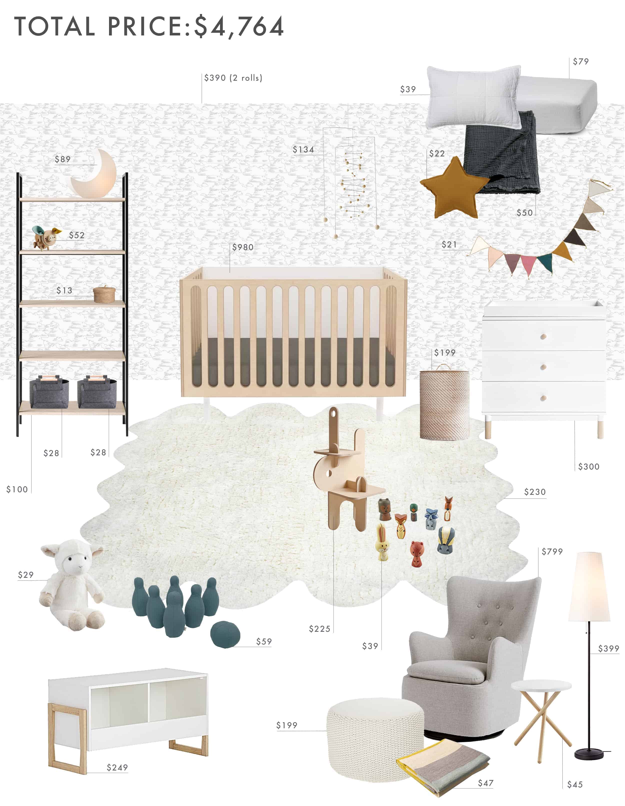 Emily Henderson Budget Room Colorful Scandi Gender Neutral 5000