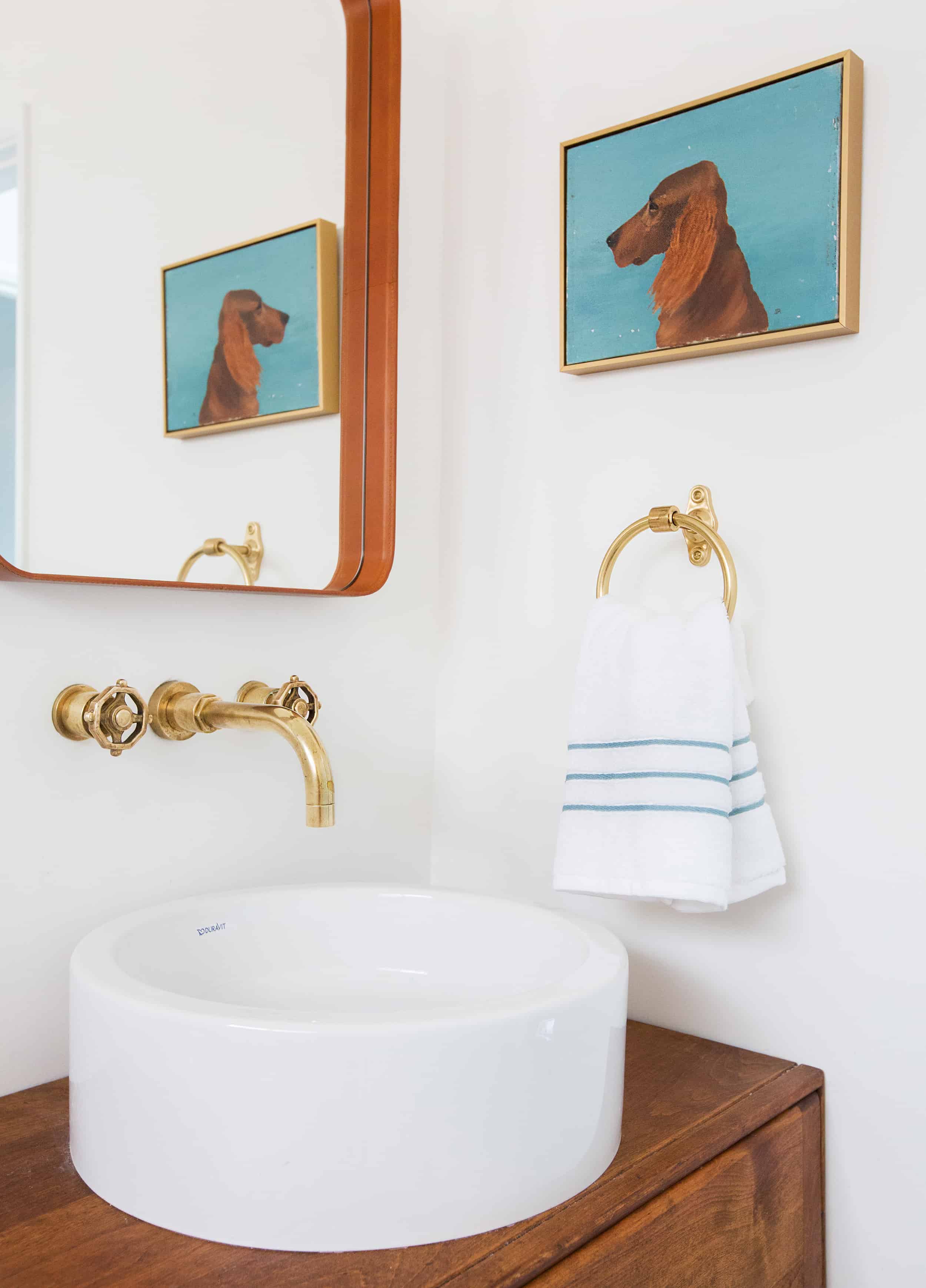 guest bathroom vessel sink brass faucet