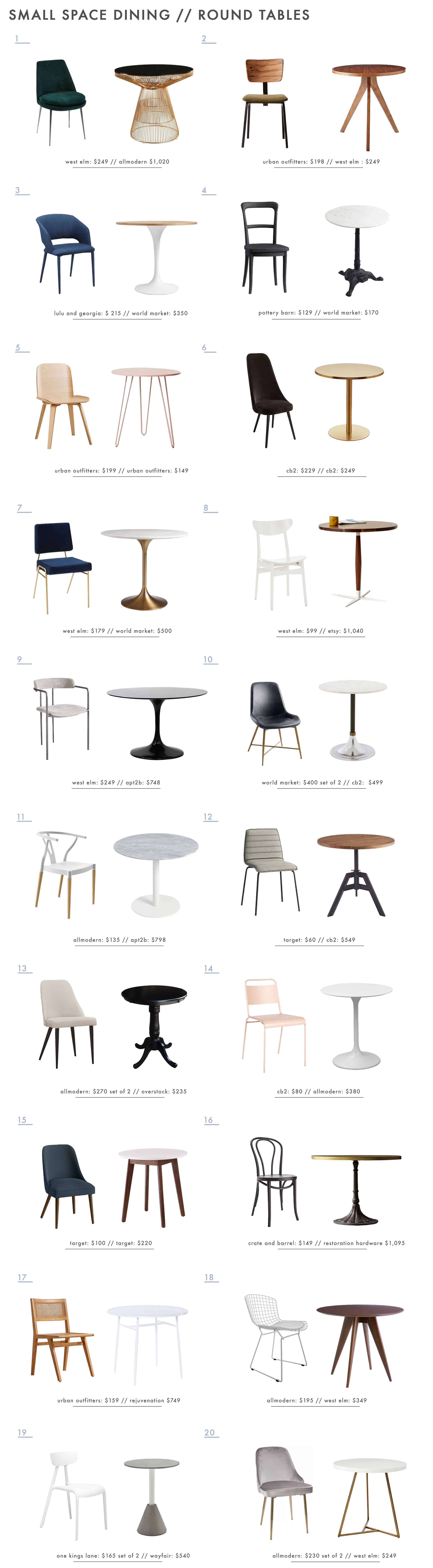 Emily Henderson Small Space Dining Combos Round Tables Roundup