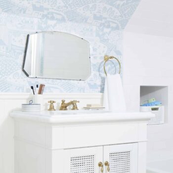 Farrow And Ball Wallpaper Kids Bathroom Cute White Vanity