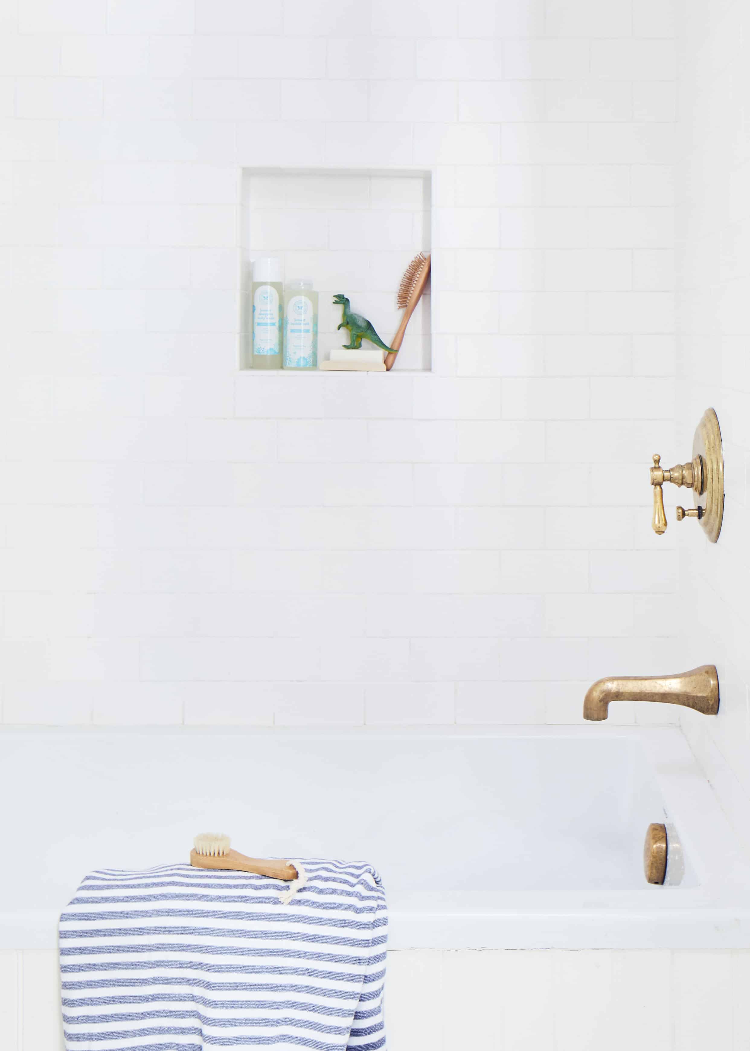 Fireclay White Handmade Simple Subway Tile Shower Kids Bathroom