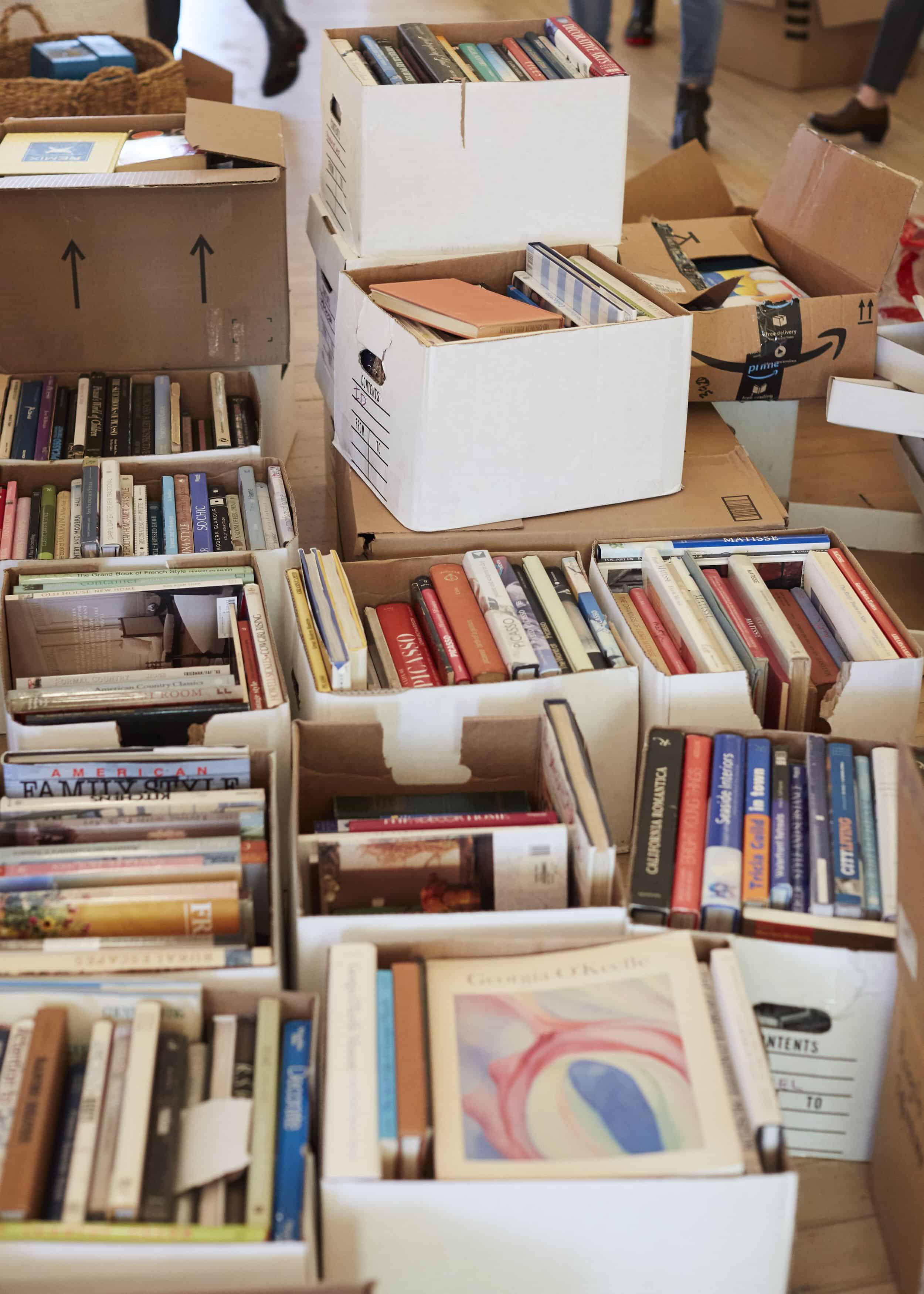 Denmobler Boxes Of Donated Books