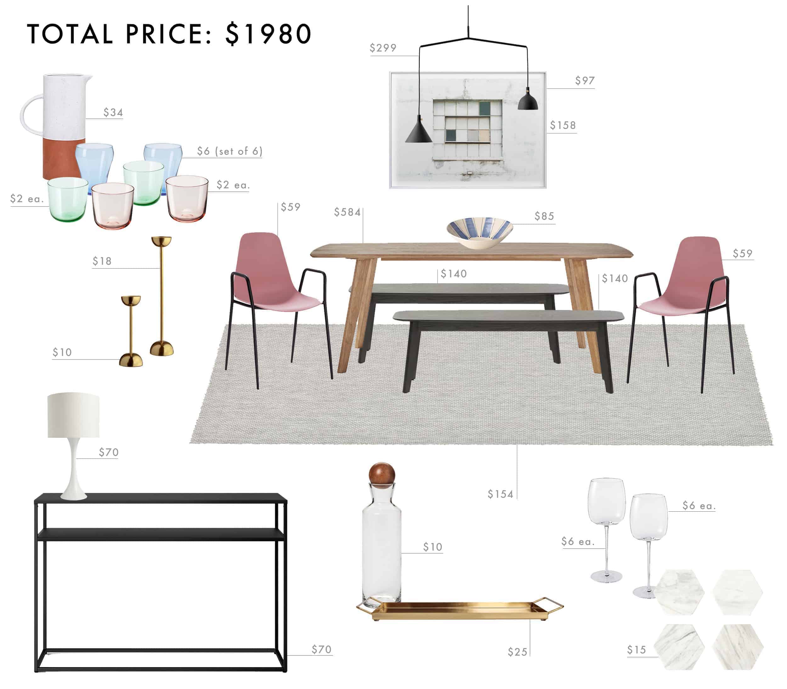 Emily Henderson Budget Room Design Colorful Mid Century Modern Dining Room Under 2000