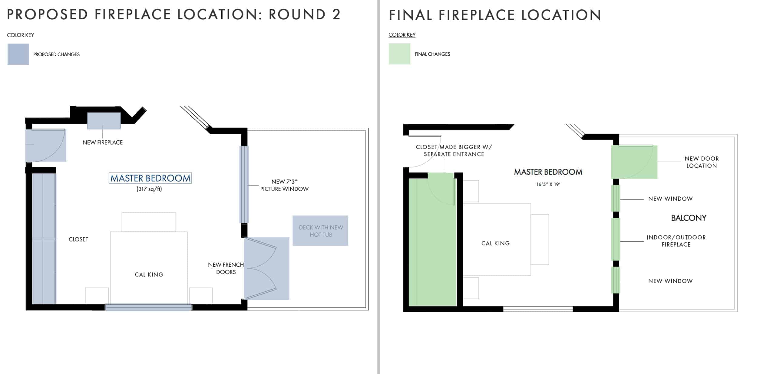 Emily Henderson Mountain House Fixer Upper Floor Master Bedroom Fireplace Side By Side