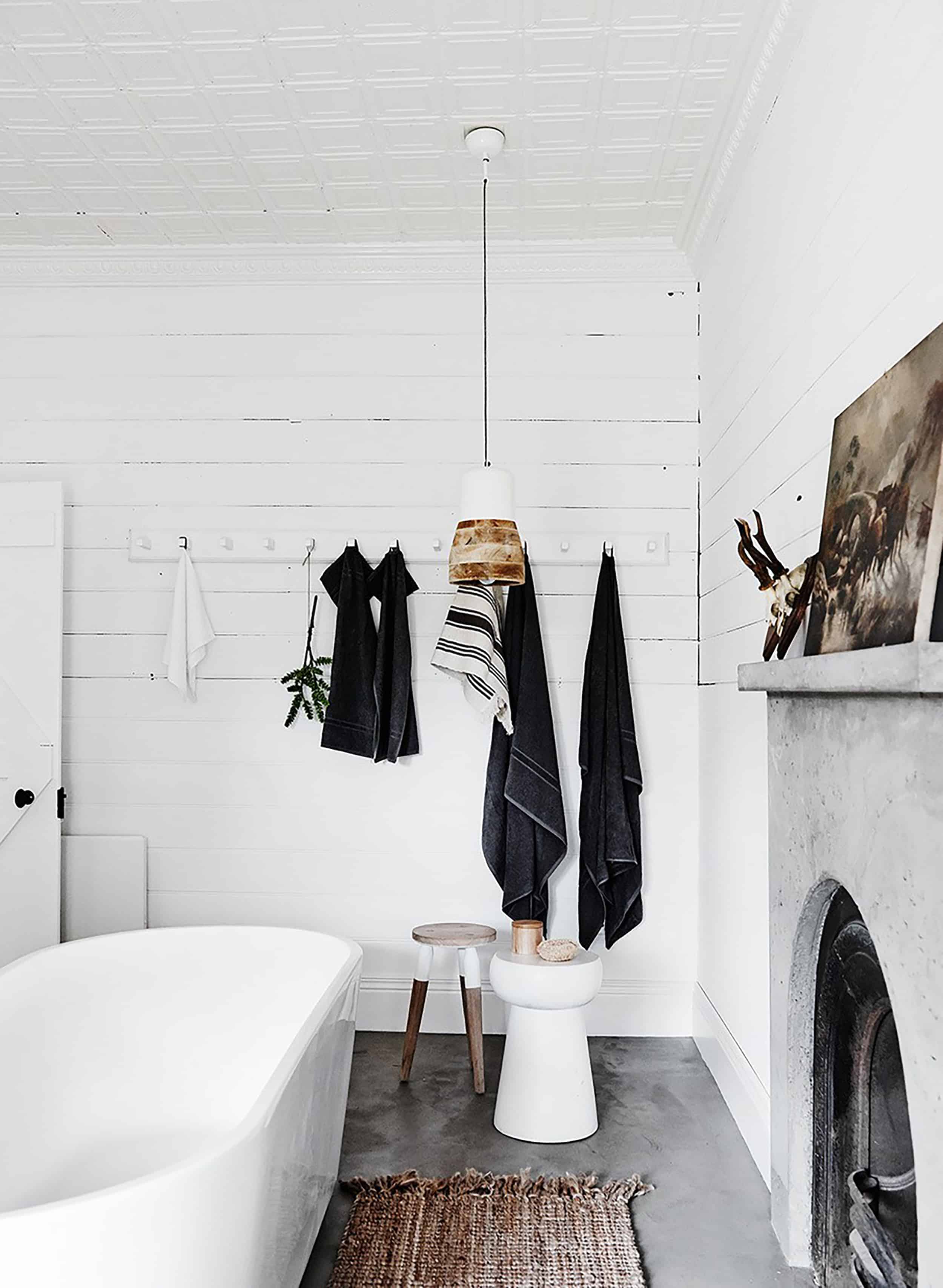modern rustic bathroom wooden pendant 
