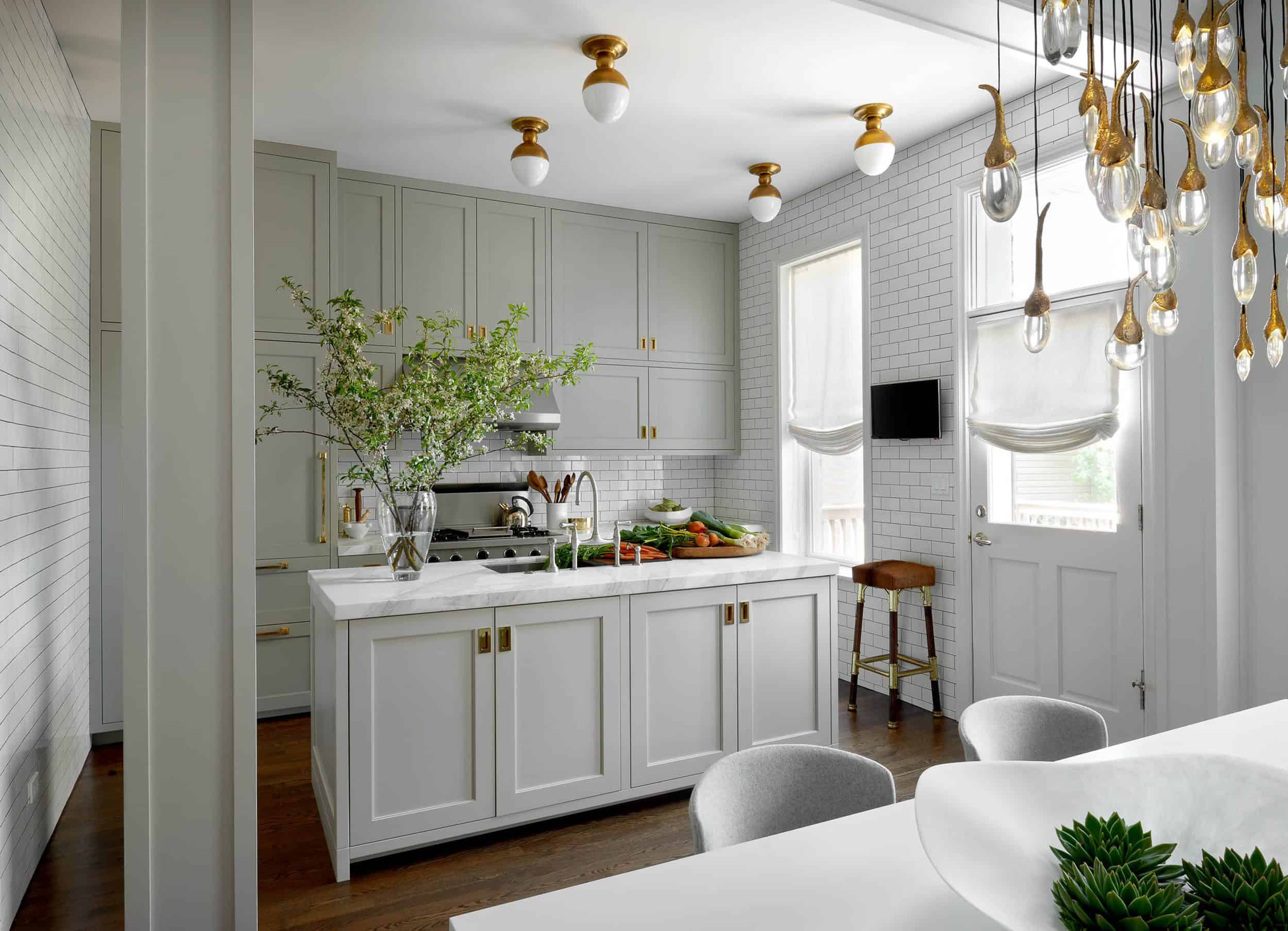 Sage Green Kitchen Shaker Cabinets