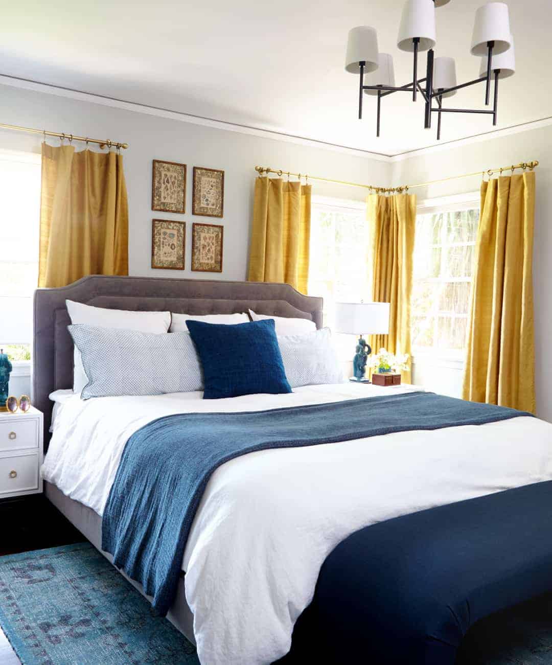 mustard yellow curtains bedroom 