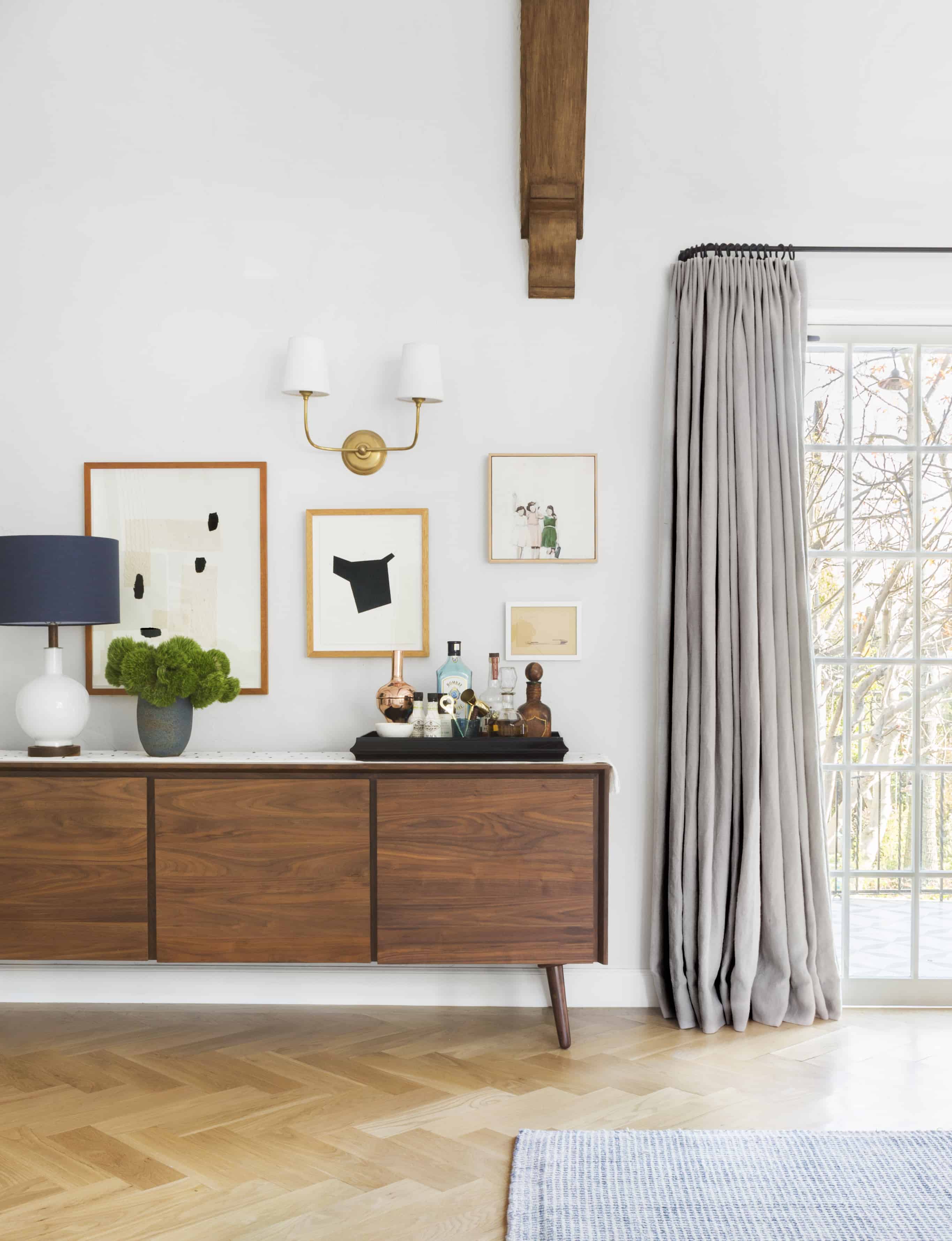 living room credenza bar tray