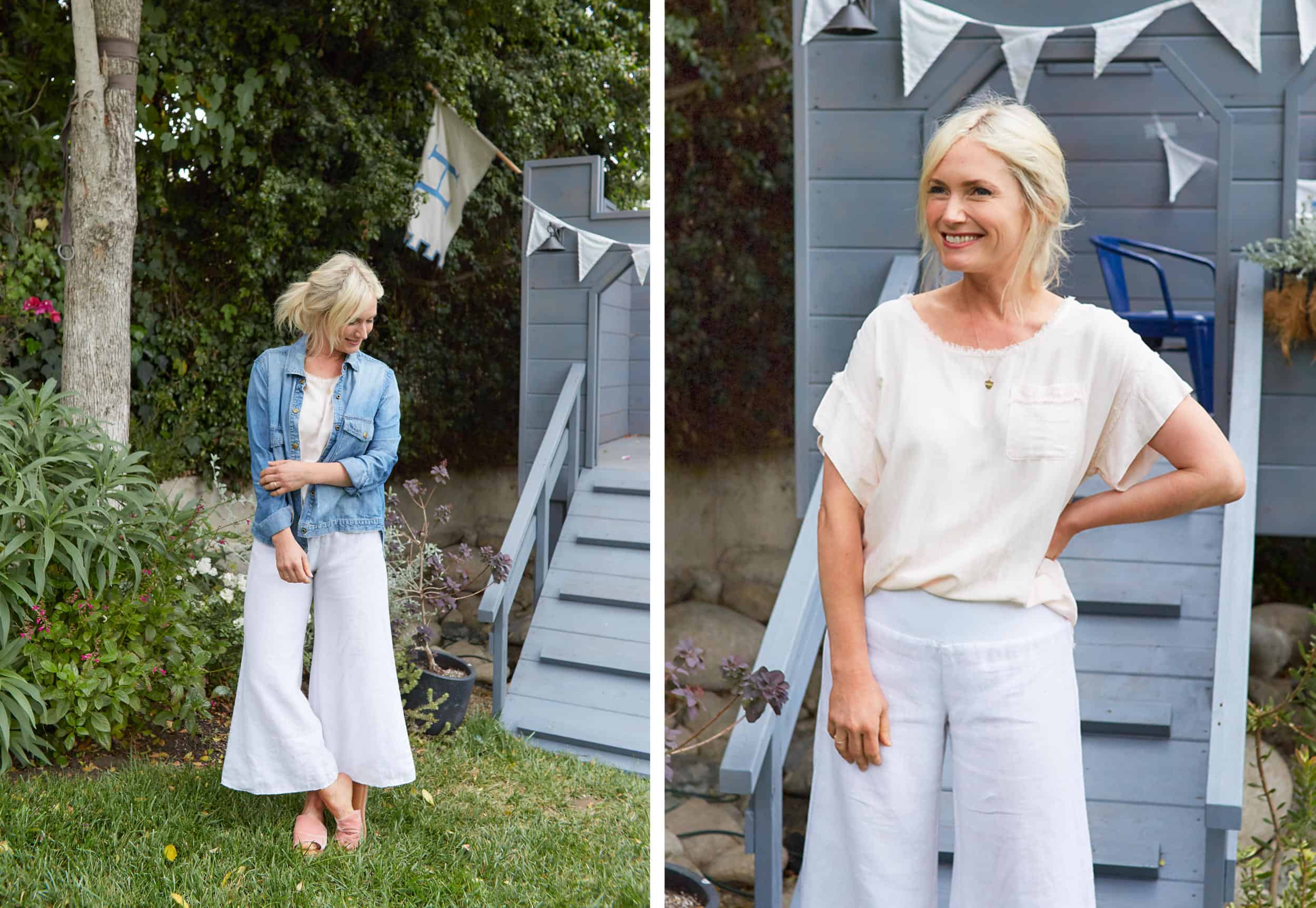 Emily Henderson Summer Fashion Basics White Loose Pants