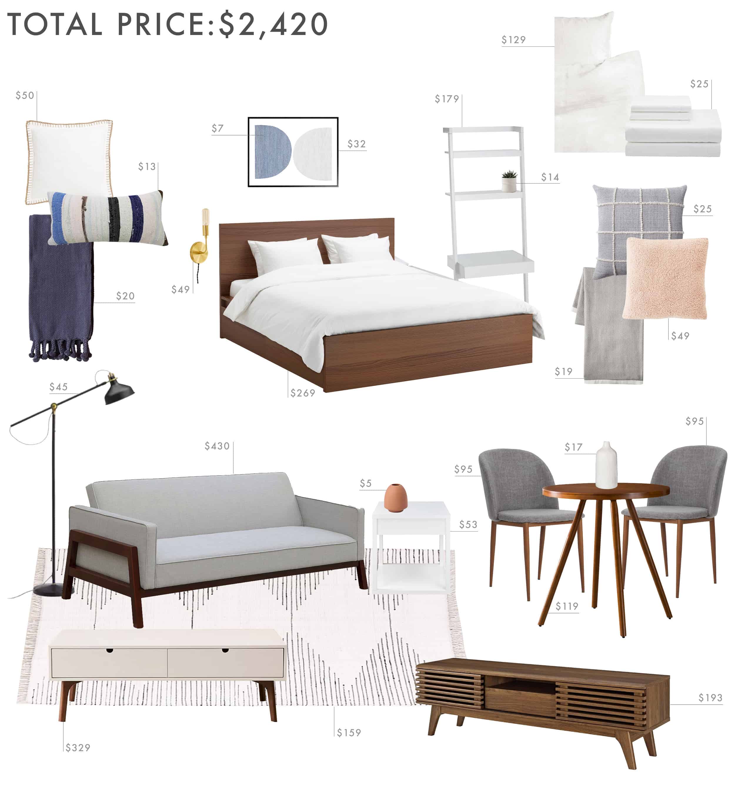 Emily Henderson Budget Room Studio Apartment 500sq Ft Under 2500k 2