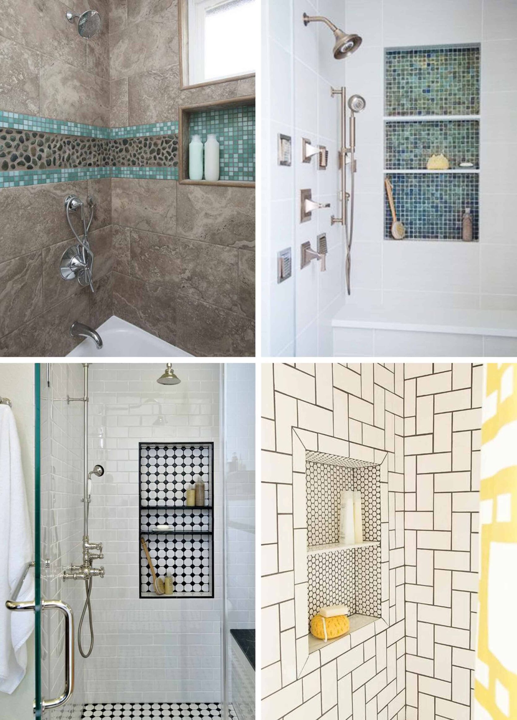 Shower Niche With Contrasting Tile