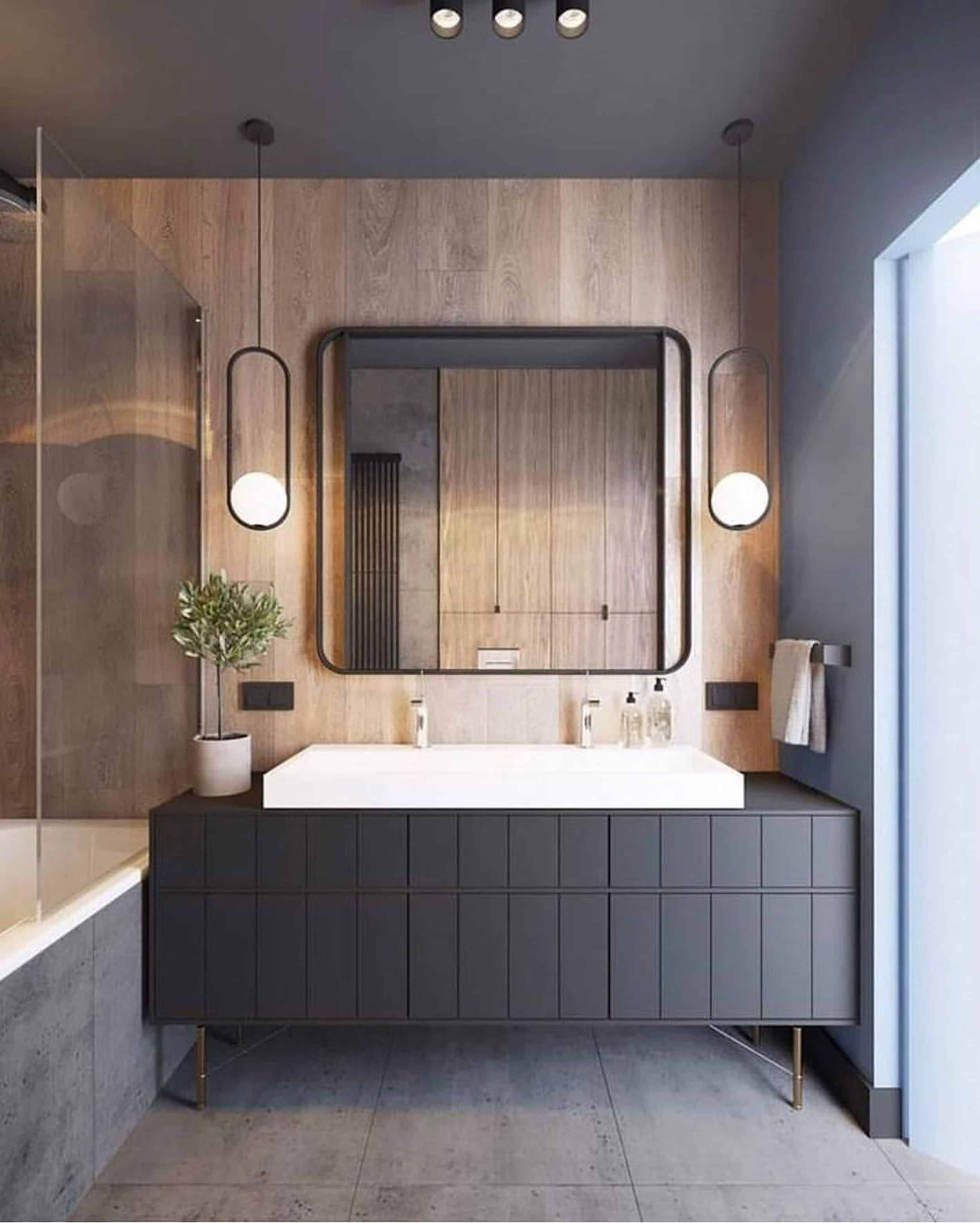 Modern Bathroom Black Vanity