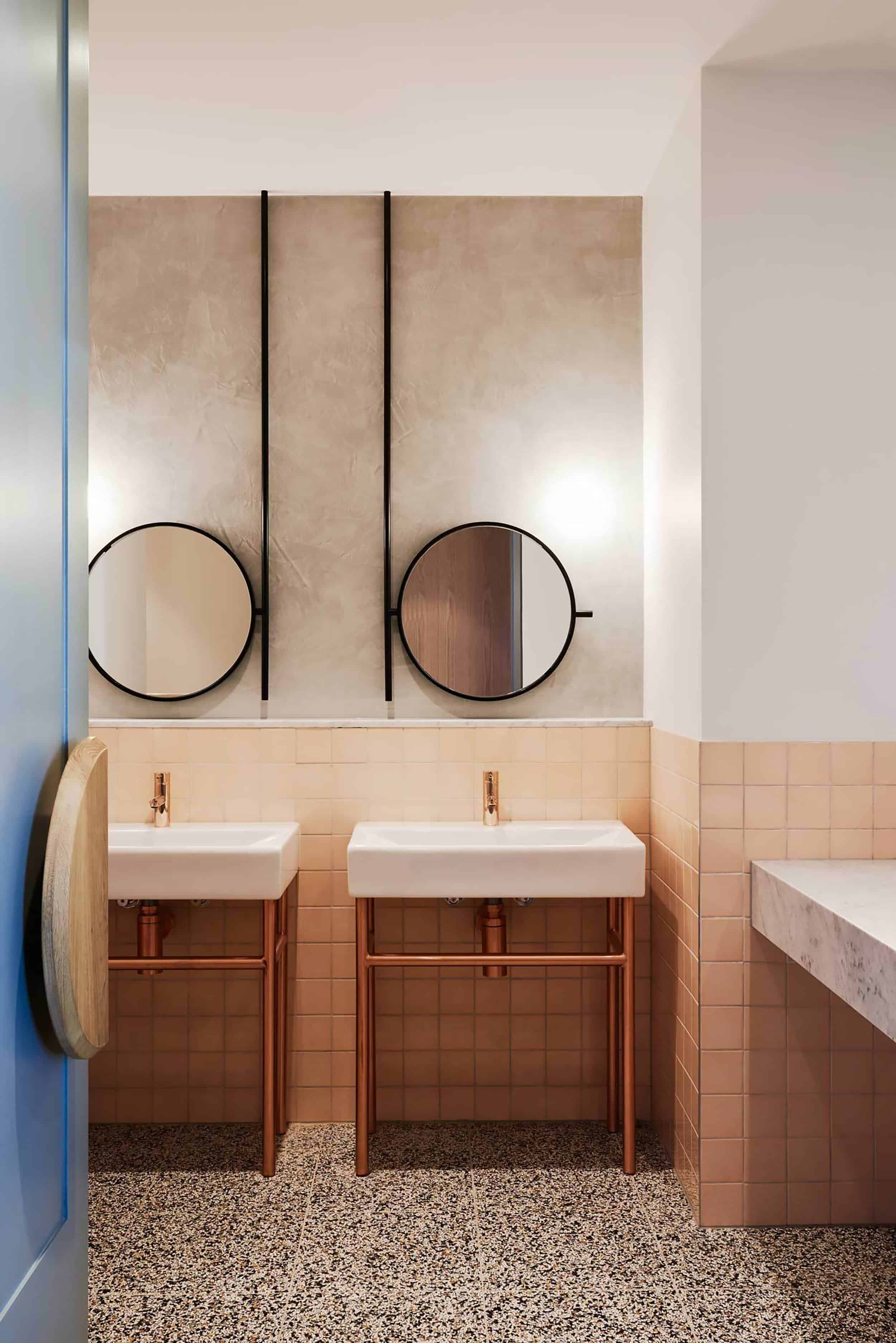 Modern Bathroom Hanging Round Mirrors