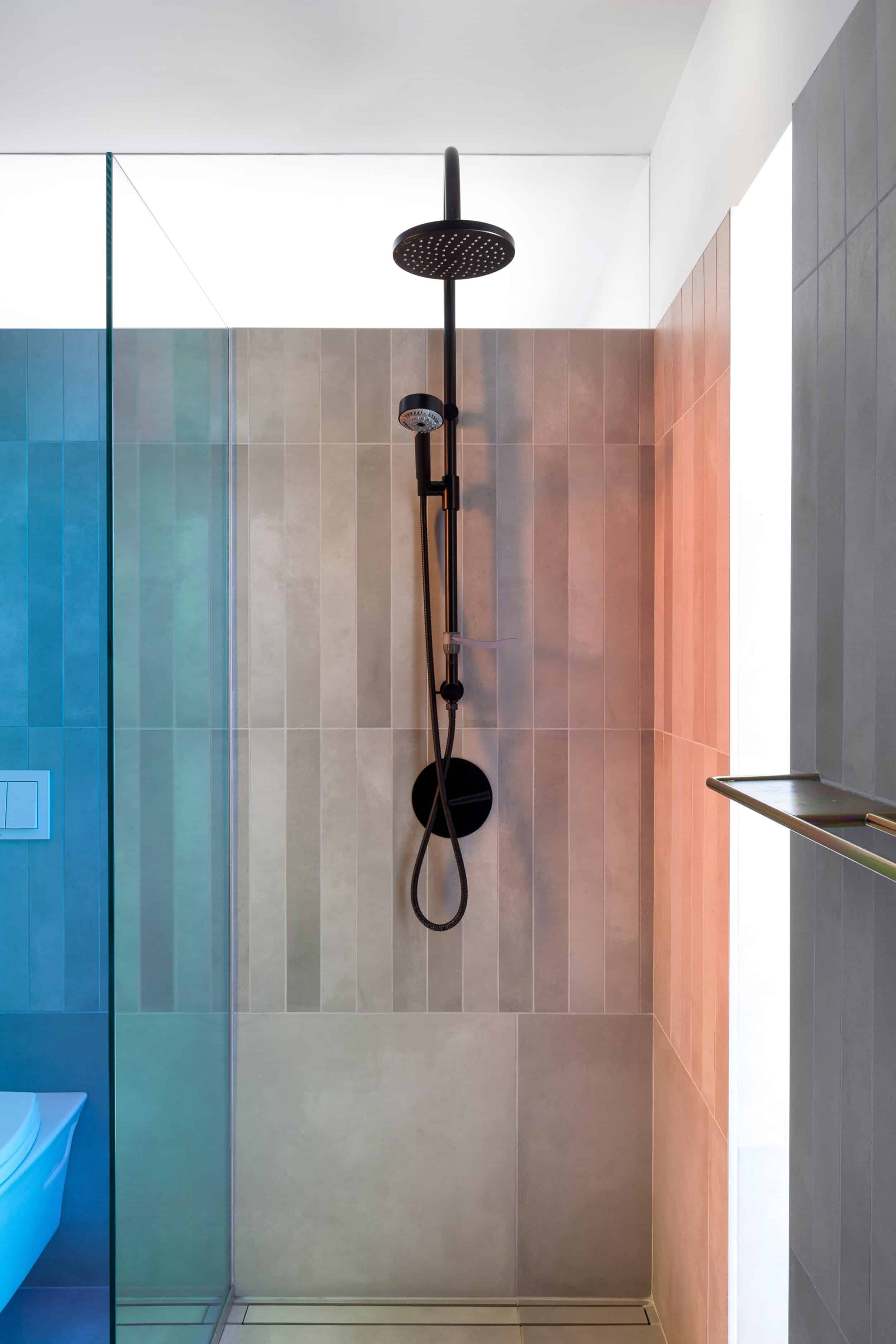 Modern Bathroom With Mixed Tile Colors