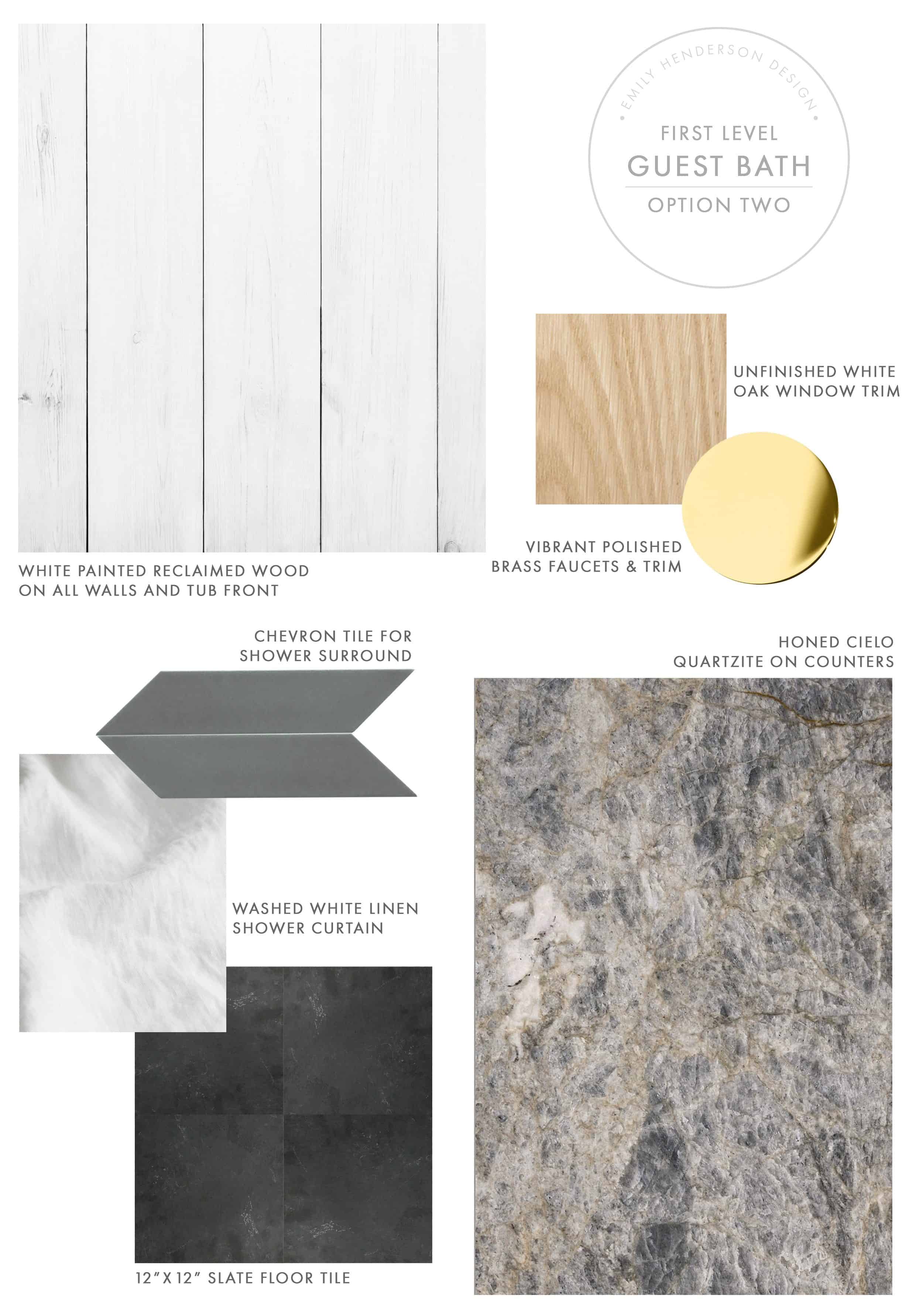 Emily Henderson Mountain Fixer Upper I Design You Decide Guest Bath Downstairs Materials Option Two 6.14.18 3