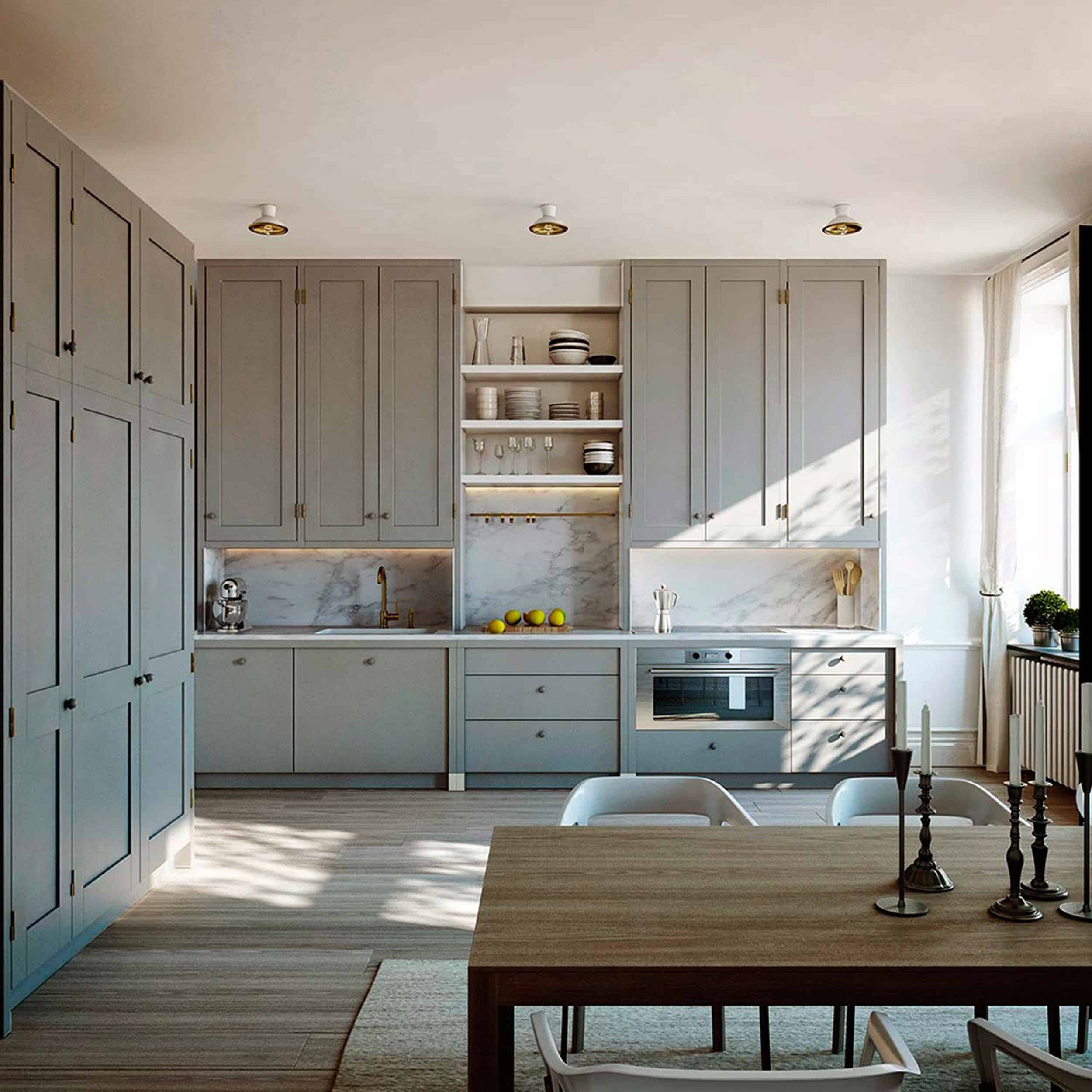 Emily Henderson Mountain Fixer Upper Kitchen Cabinet Layout Full Height Cabinets Inspiration 02