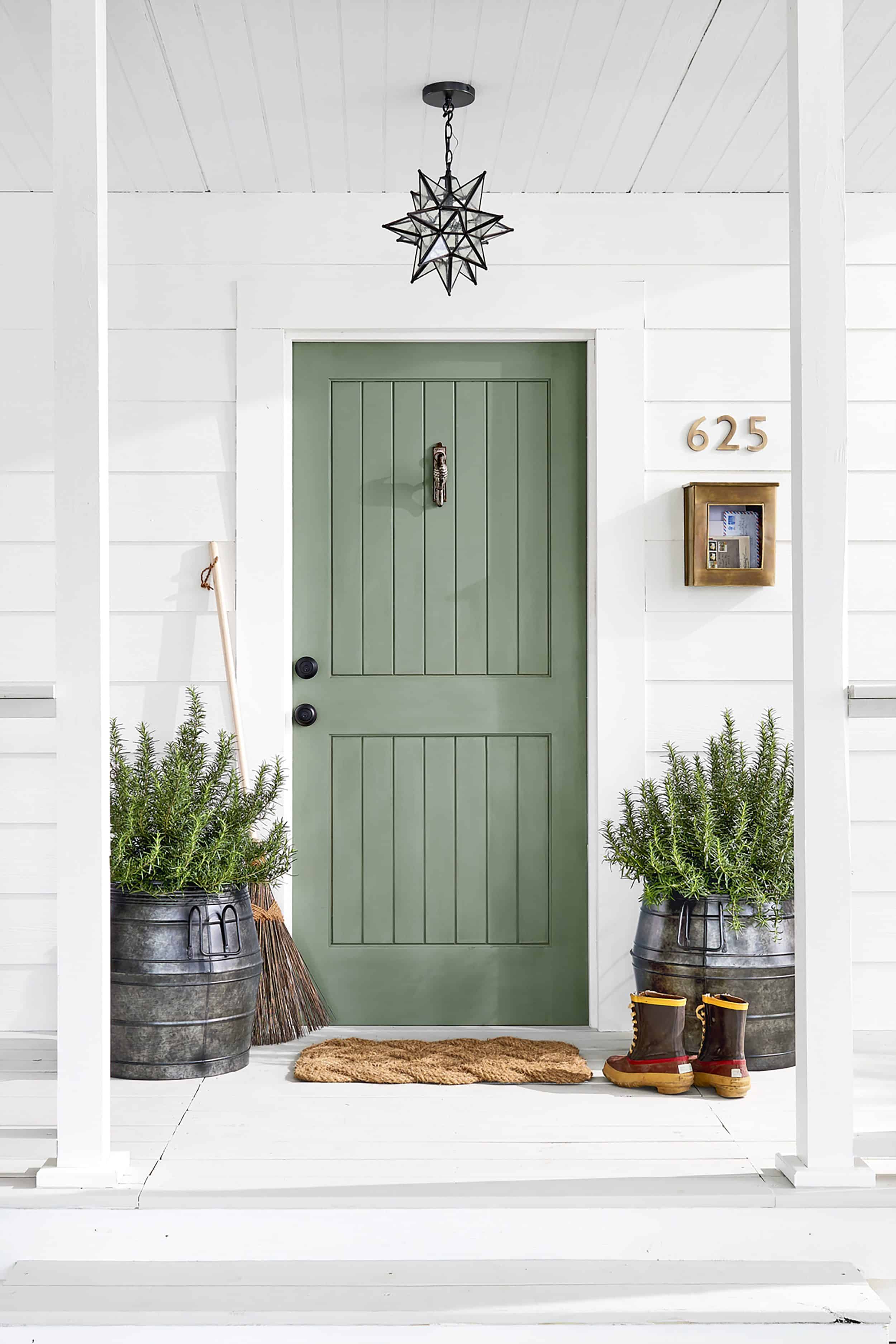 Sage Green Wood Front Door