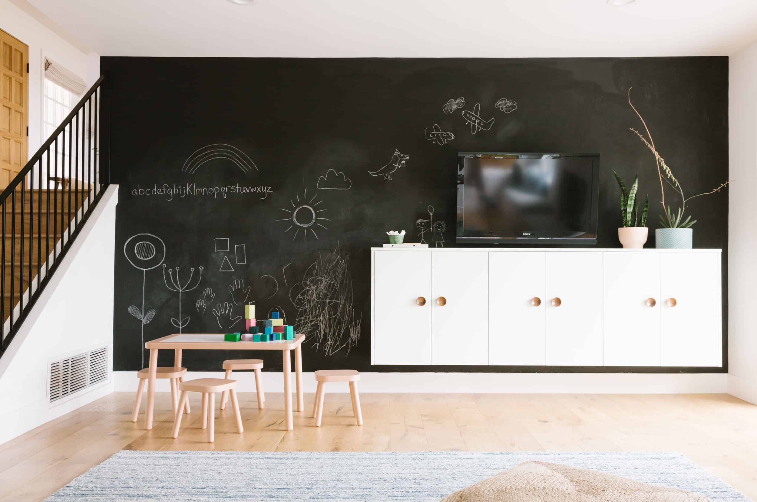 Samantha Gluck Emily Henderson Giant Chalk Wall Playroom