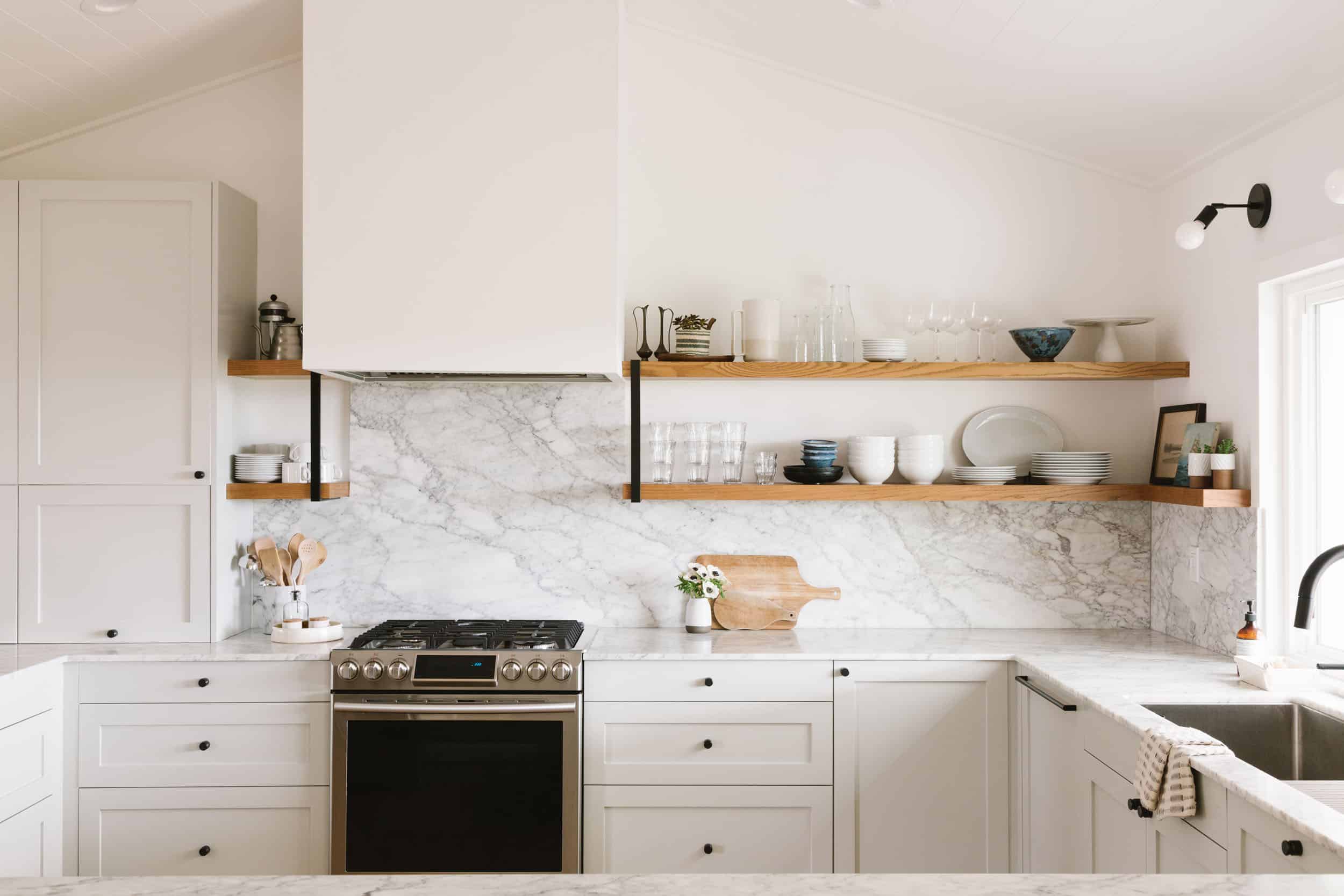 Samantha Gluck Emily Henderson Kitchen Marble Backsplash
