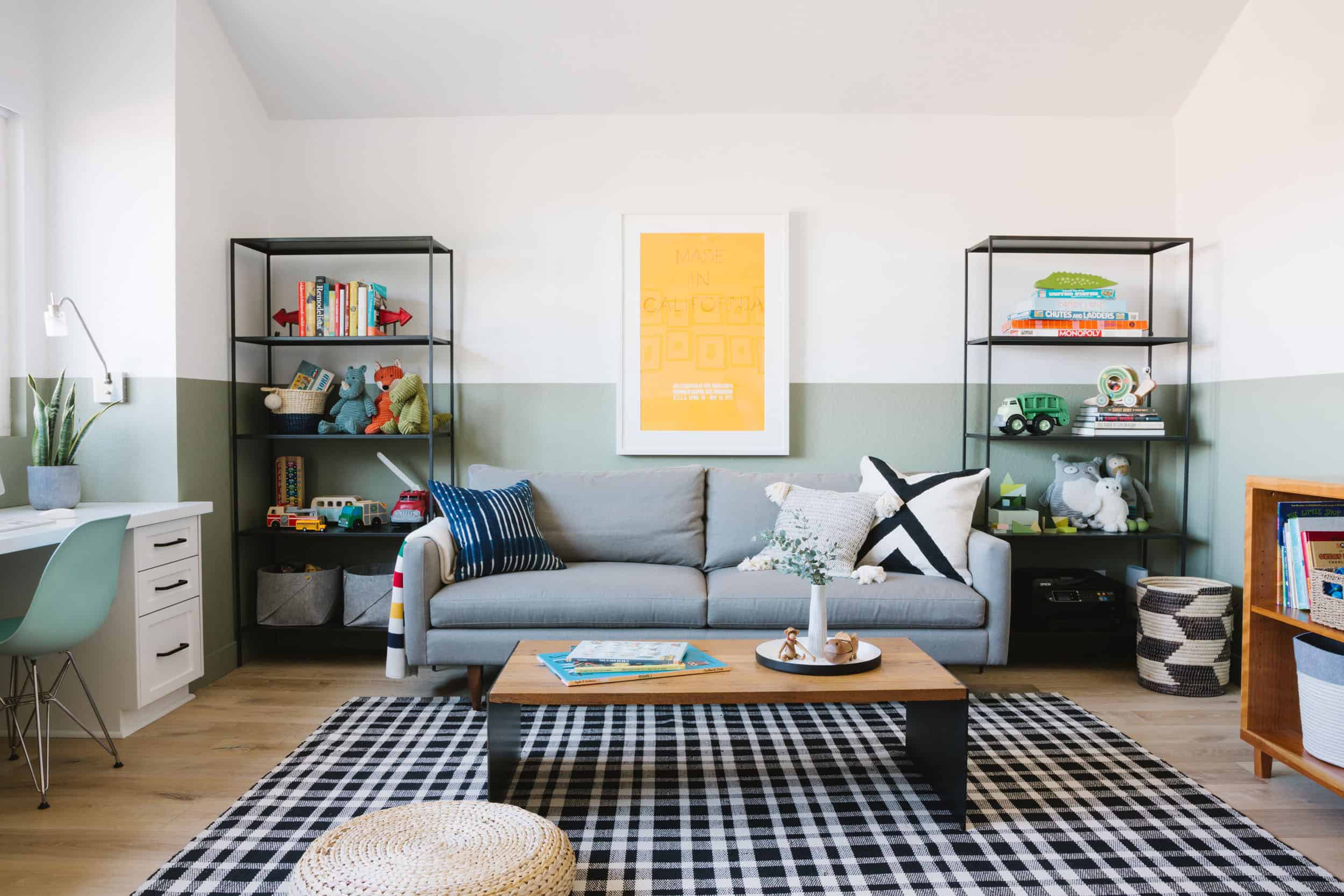 Samantha Gluck Emily Henderson Playroom Office Combination1