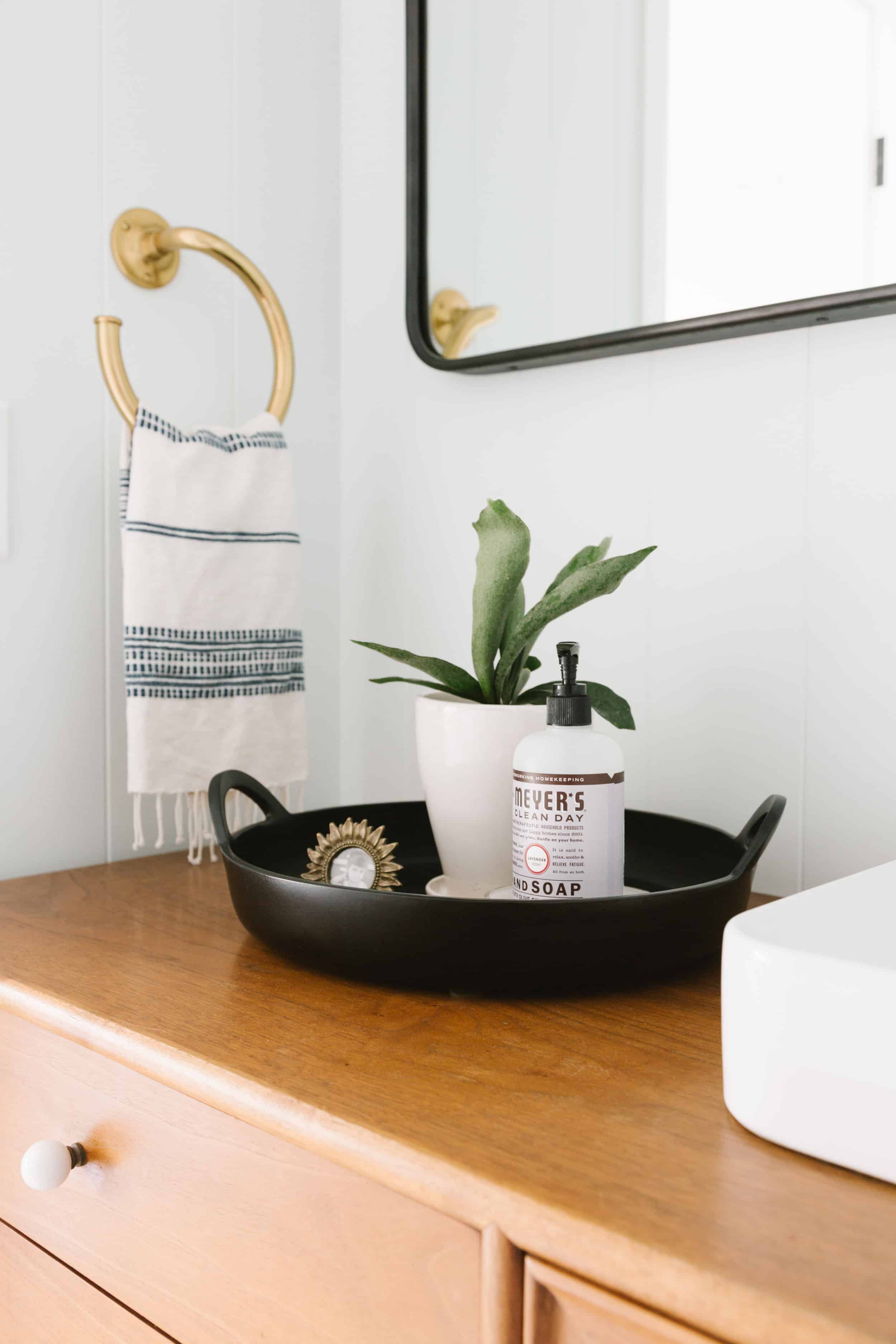 Samantha Gluck Emily Henderson Traditional Bathroom Black Tray