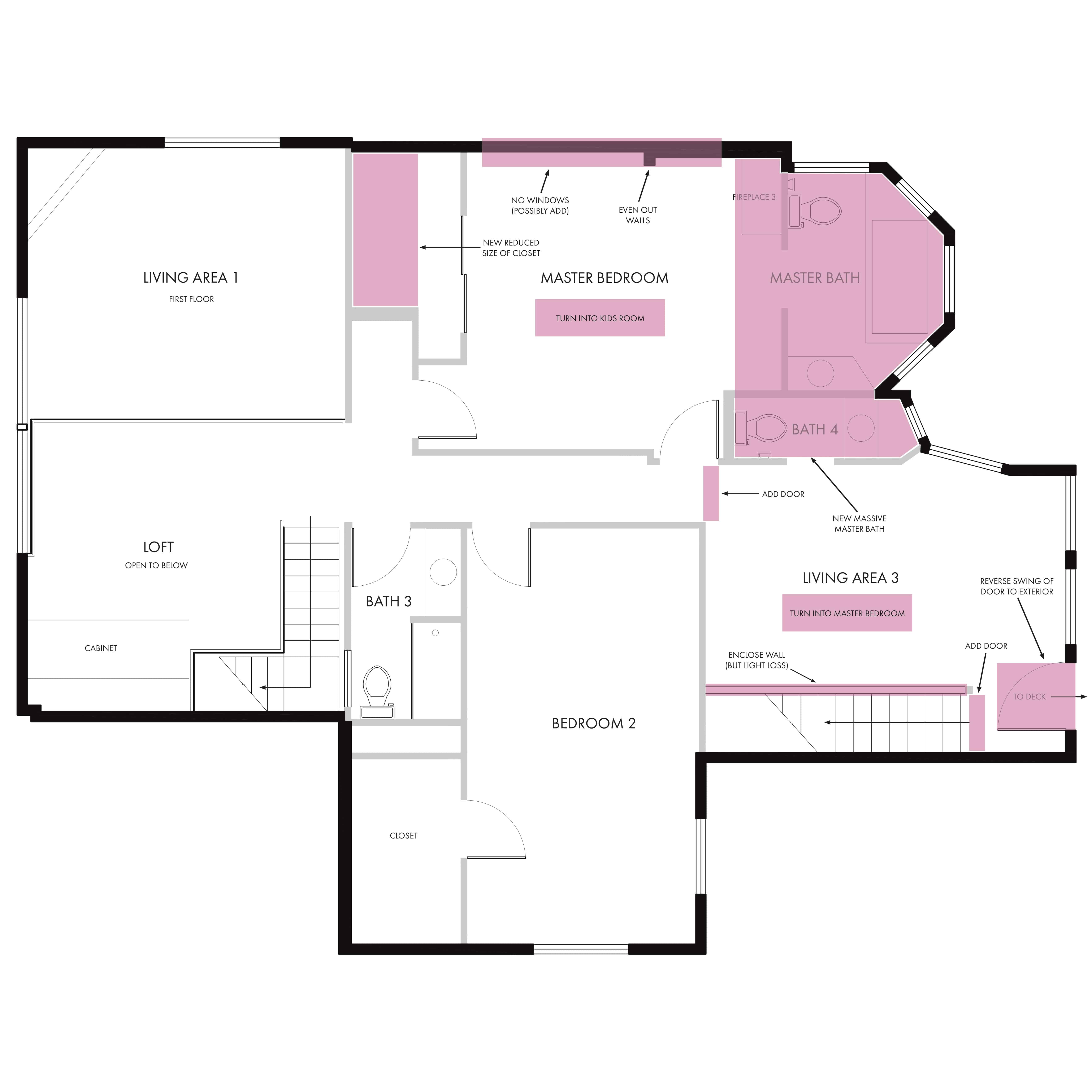 Emily Henderson Lake House Floor Plan Second Floor Entire Floor Annotated Changes 02 1
