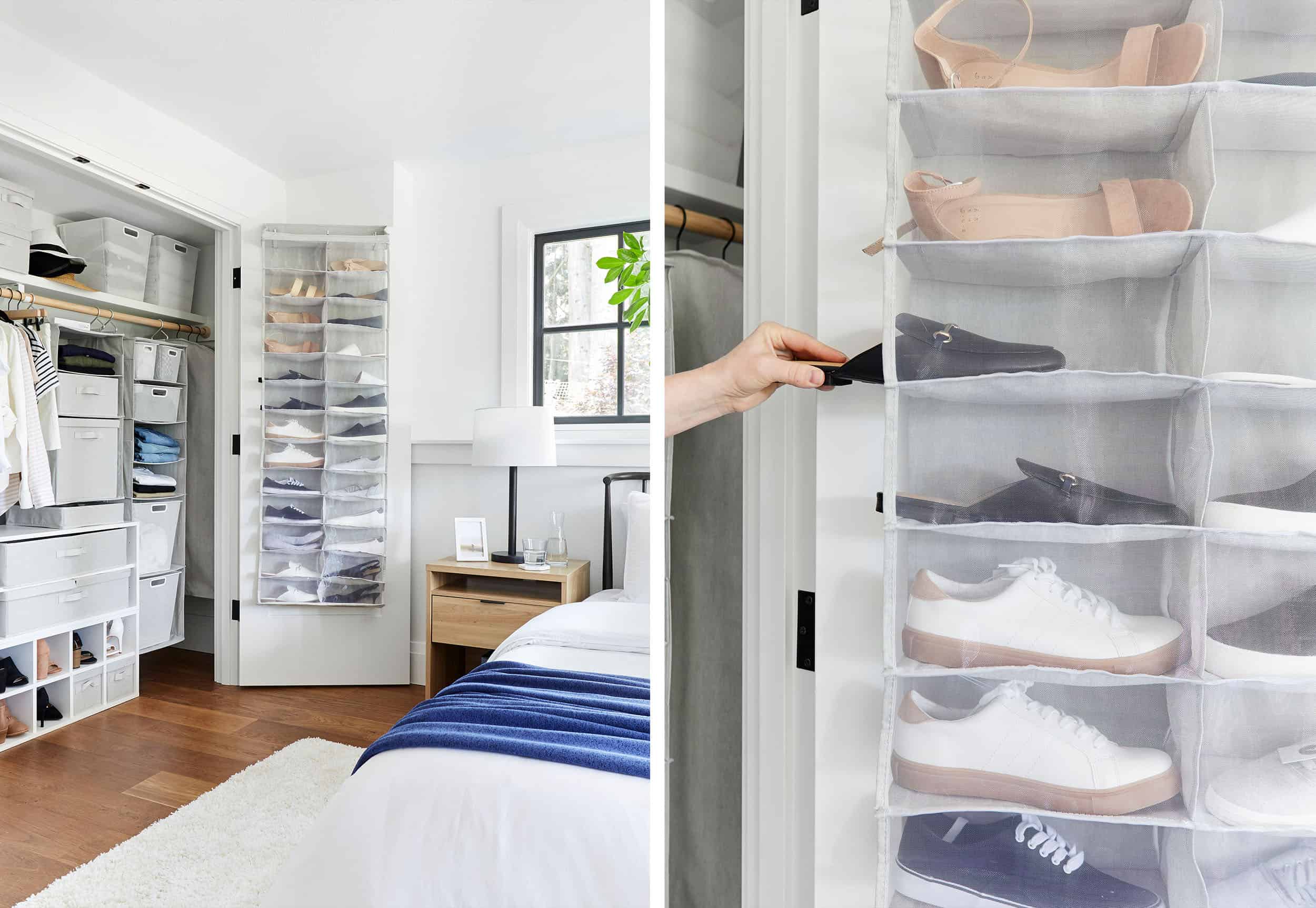 Emily Henderson Made By Design Bedroom Organization Shoe Rack Side By Side