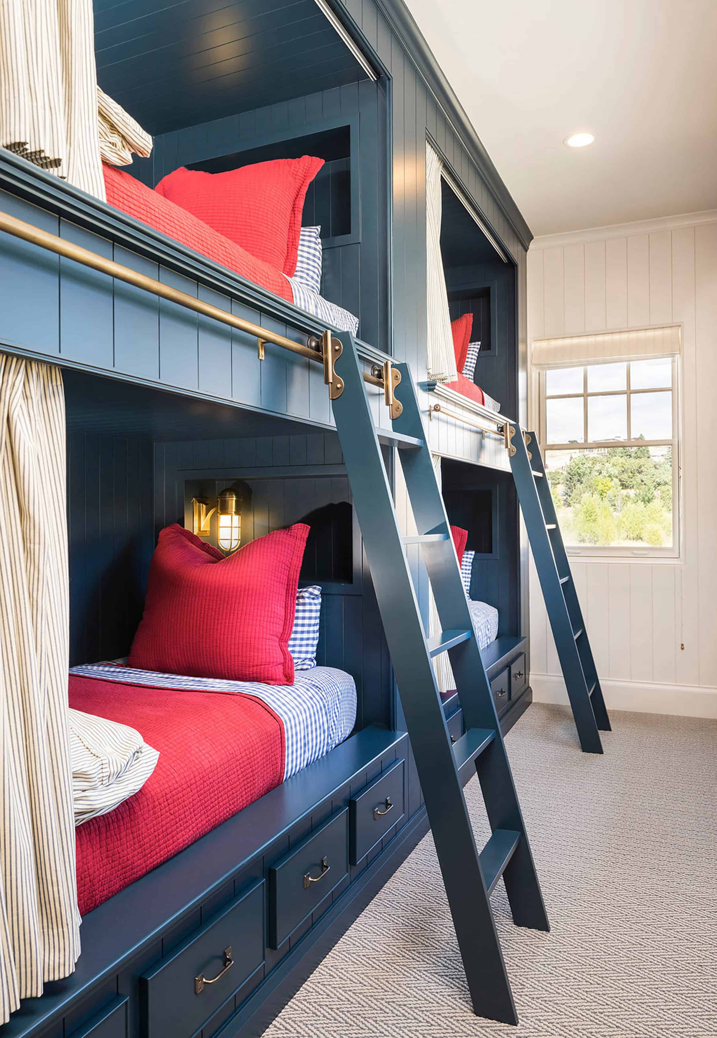 Blue Bunk Beds With Ladder