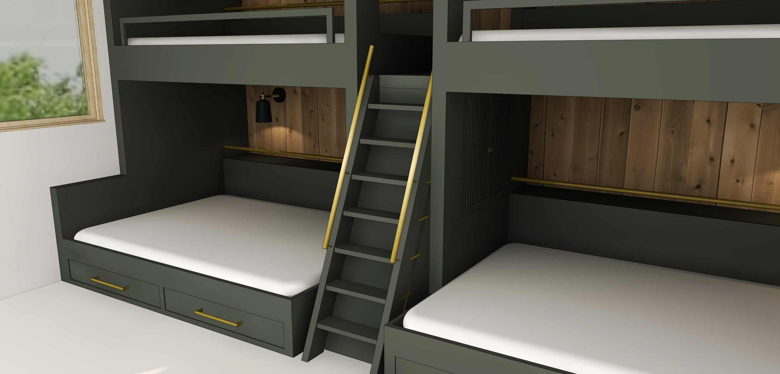 Emily Henderson Mountain Fixer Upper Second Level Kids Bunk Room Bunk Beds 04