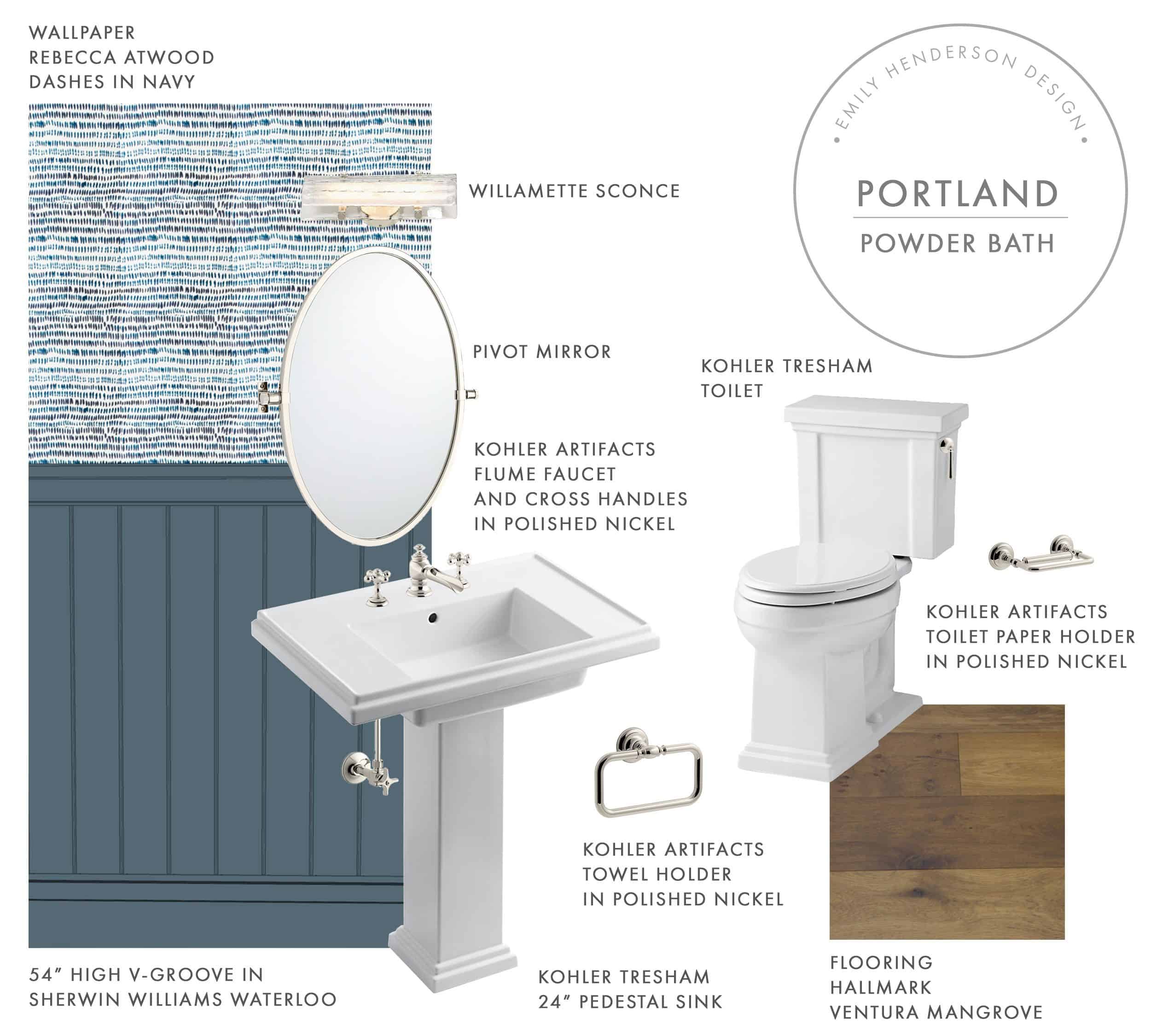 Emily Henderson Portland Fixer Upper Mood Boards Bathrooms First Floor Powder Bath